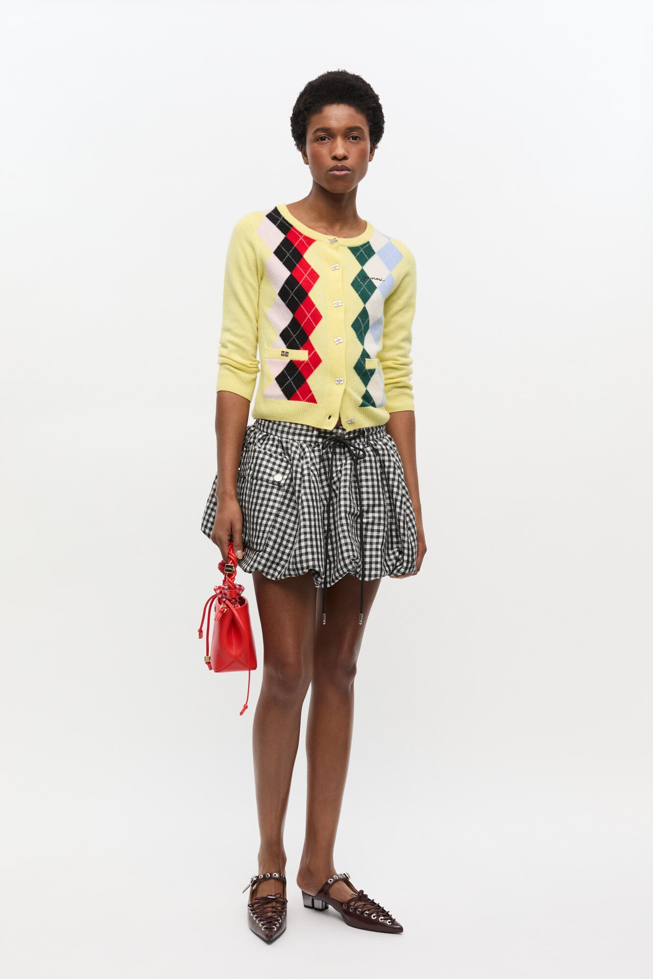 YELLOW CHECK CARDIGAN - 3