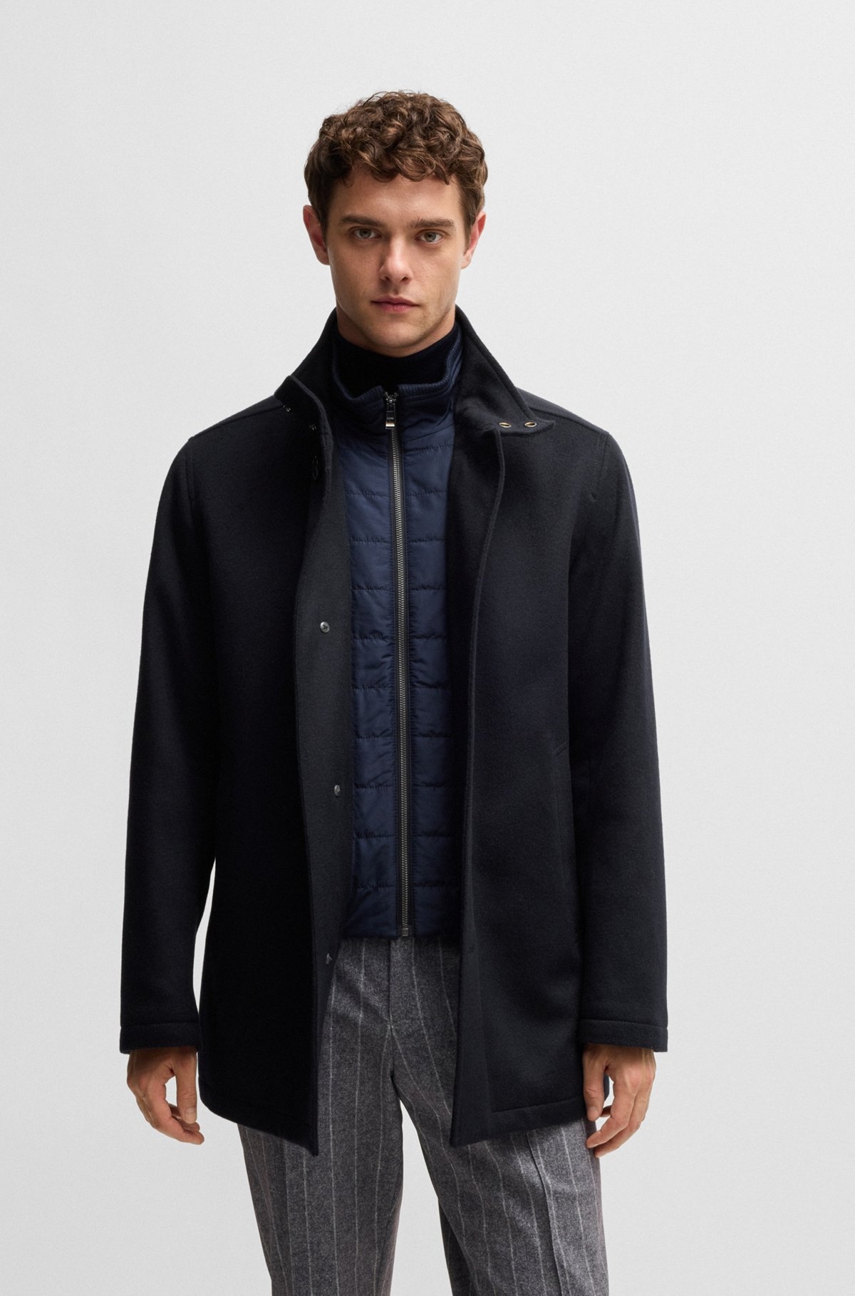 RELAXED-FIT SHORT COAT IN WOOL AND CASHMERE - 2