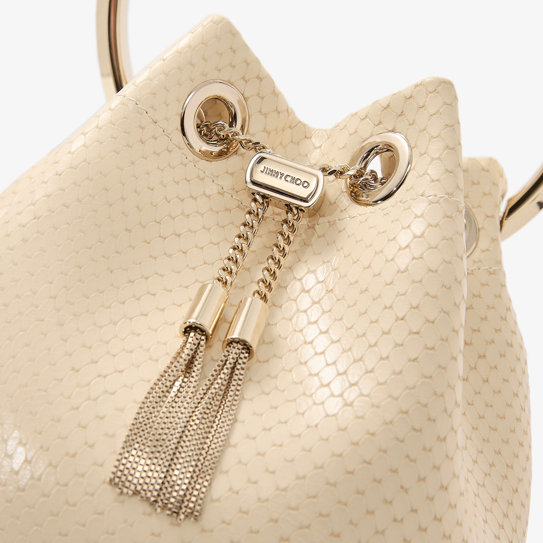 Bon Bon
Yellow Buttermilk Elaphe Print Leather Bag - 4