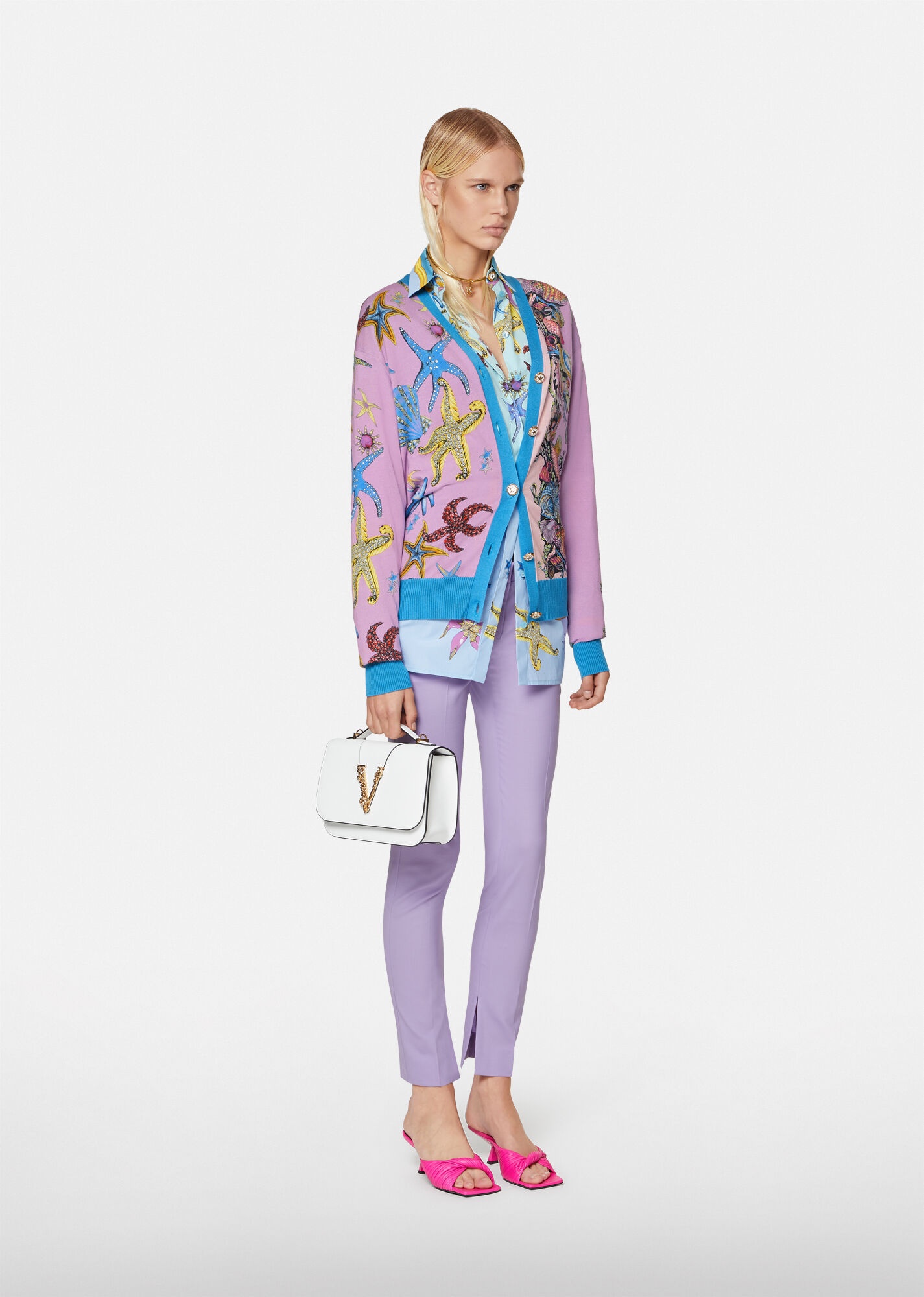 Trésor de la Mer Print Silk Cardigan - 4