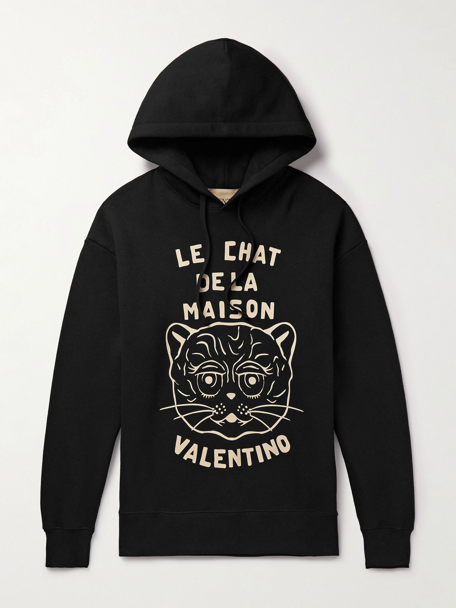 Logo-Print Cotton-Jersey Hoodie Black - 1