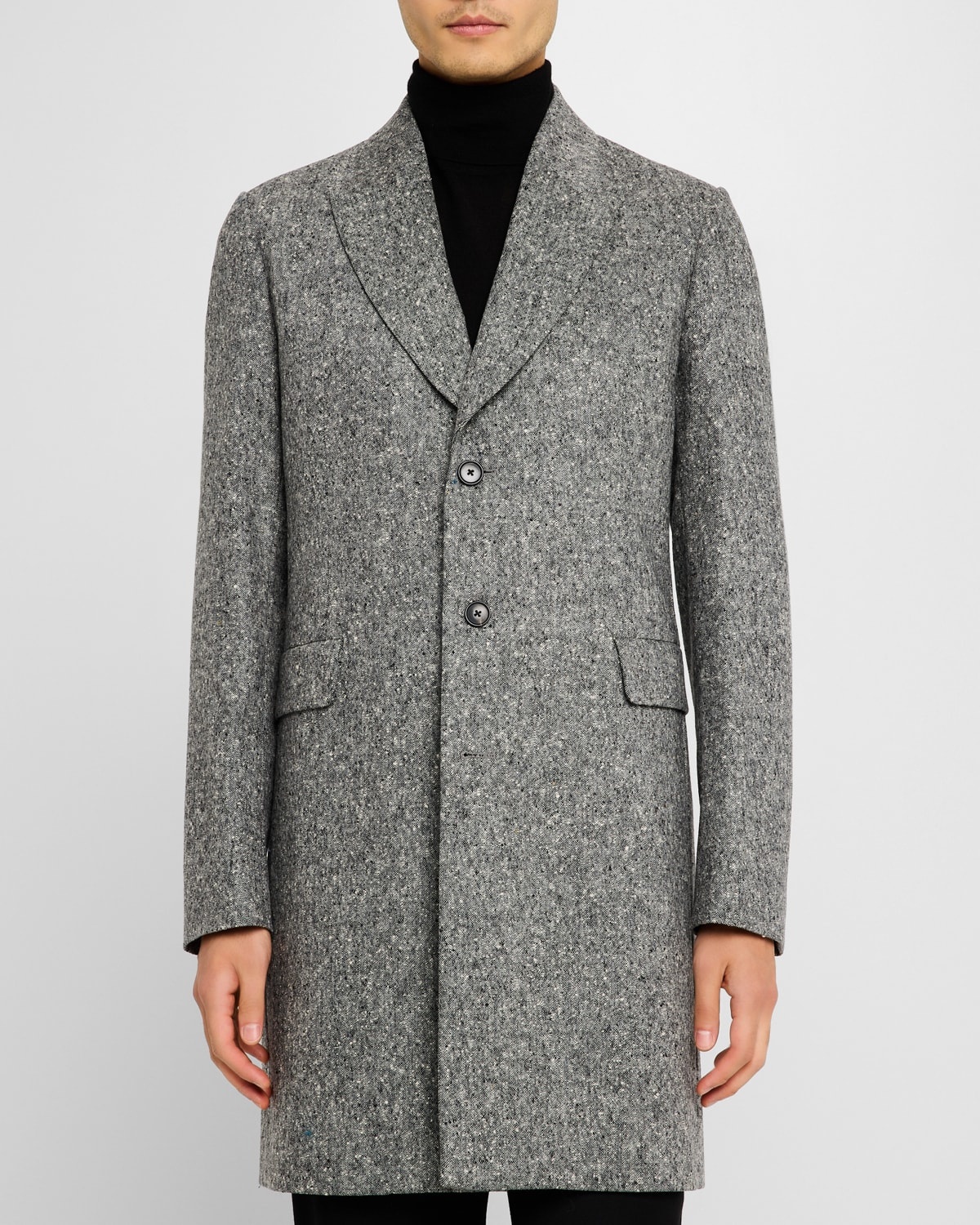 Men's Wool Single-Breasted Overcoat - 4