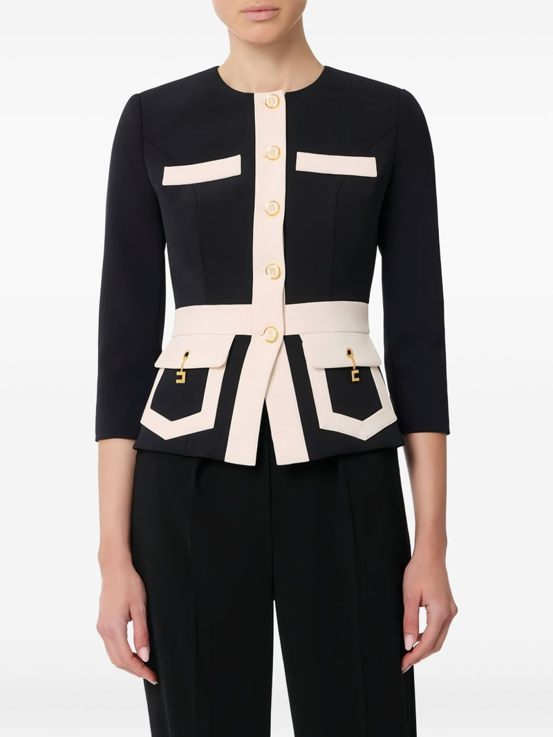 ELISABETTA FRANCHI colour-blocking button jacket outlook