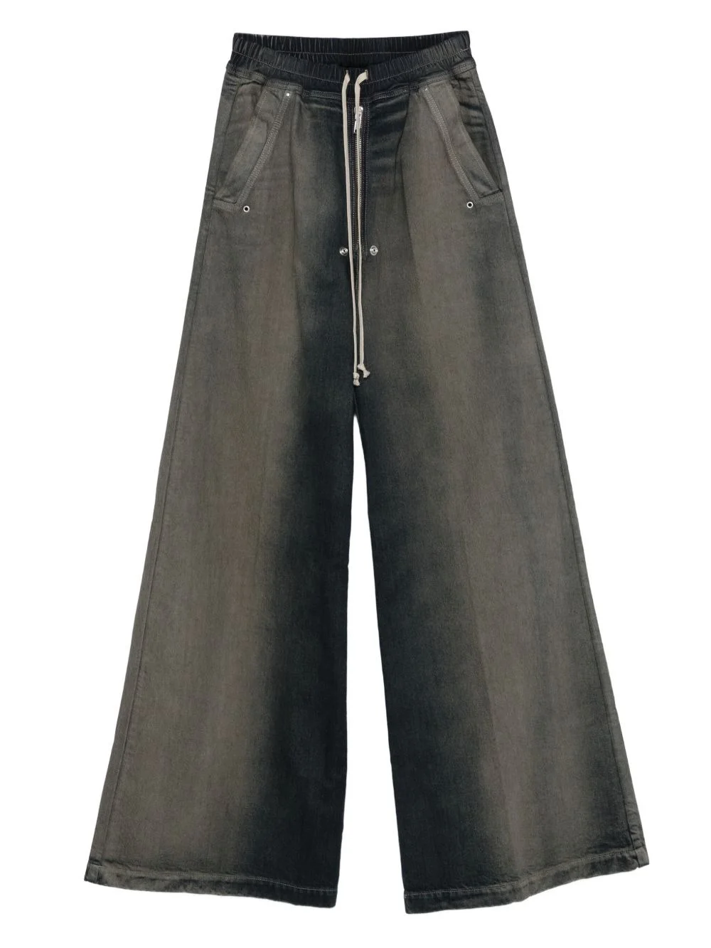 drawstring-fastening wide-leg trousers - 1