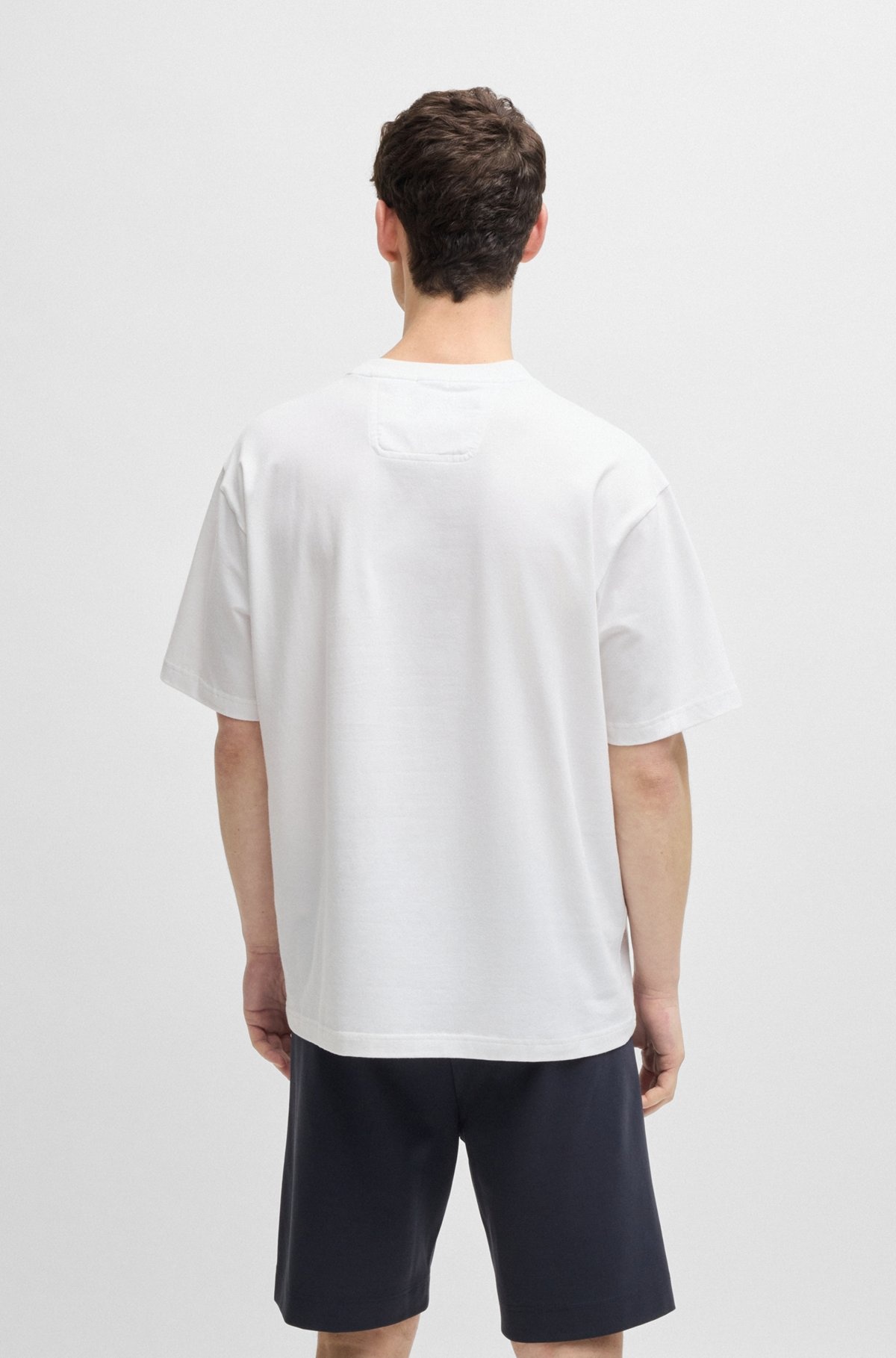 STRETCH-COTTON T-SHIRT WITH DOUBLE B MONOGRAM - 5