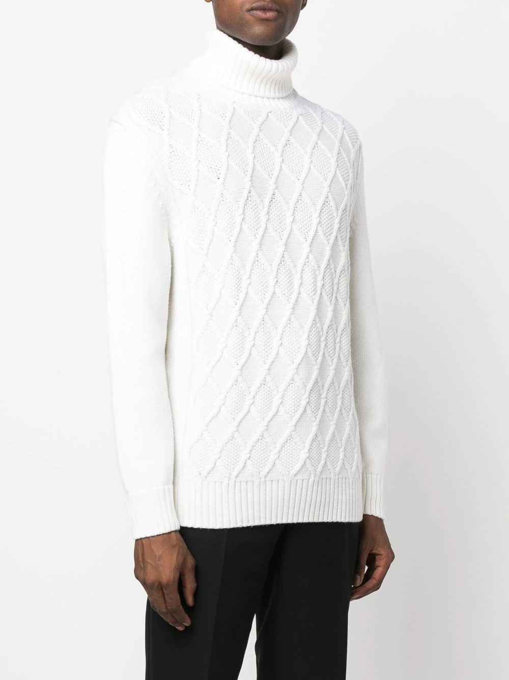 knitted roll-neck jumper - 3