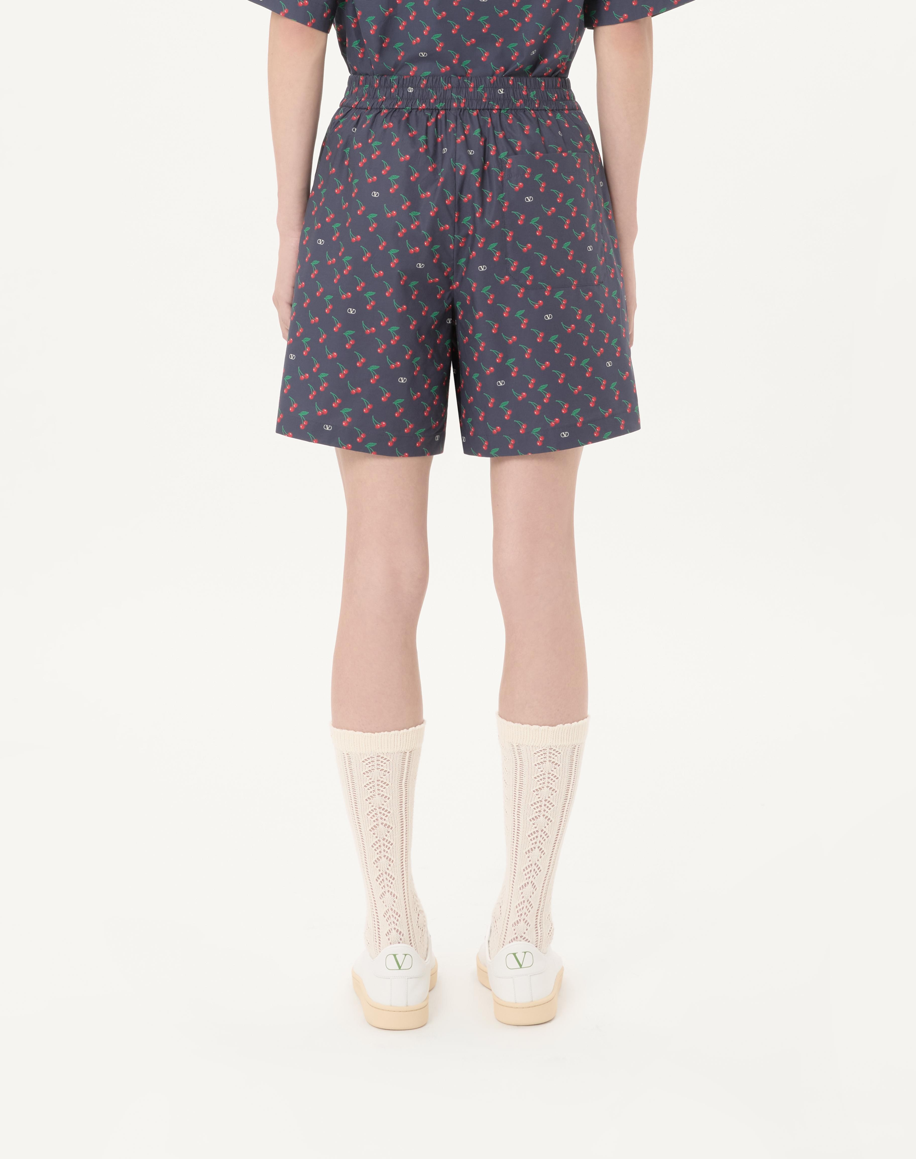 COTTON POPLIN BERMUDA SHORTS WITH CHERRYFIC PRINT - 5
