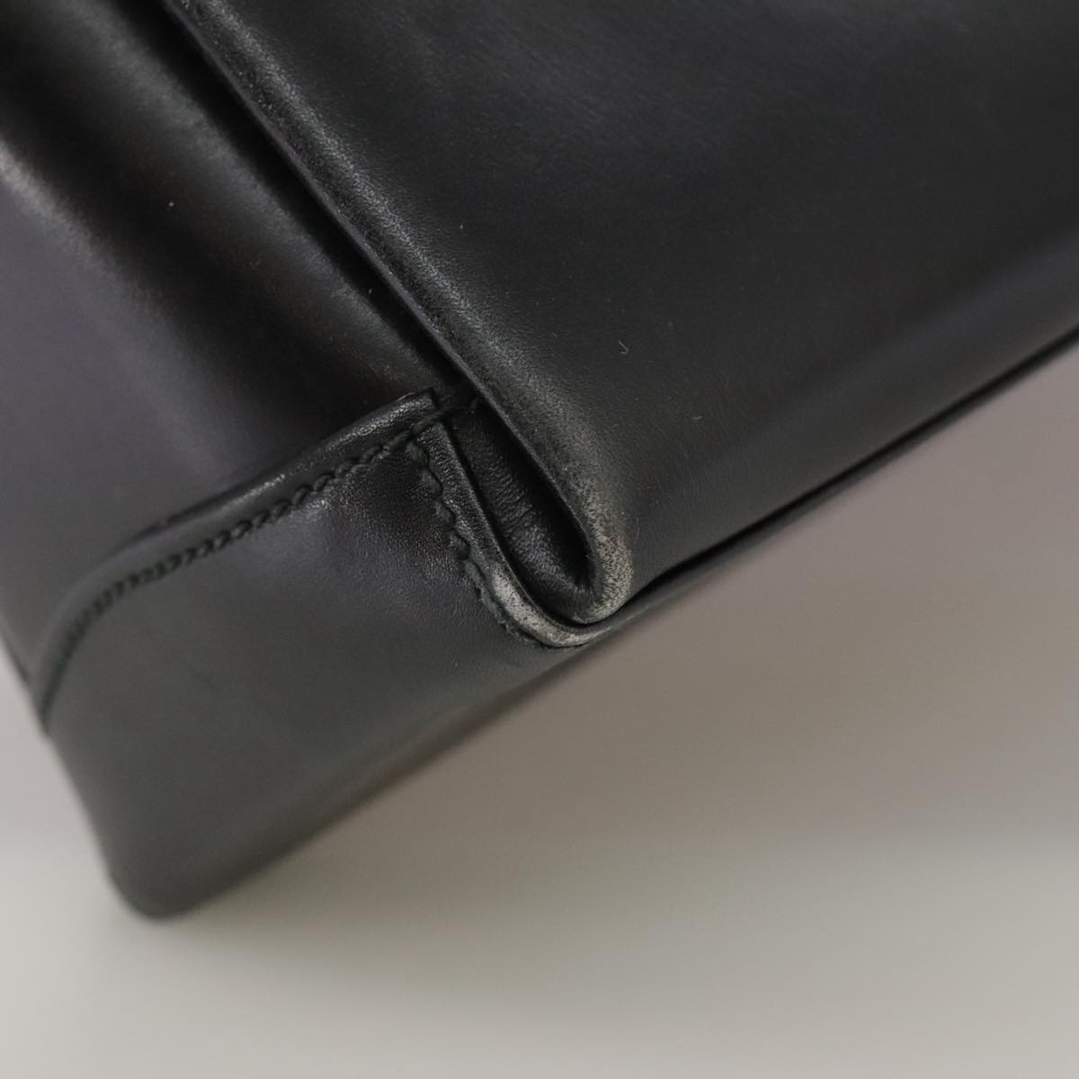 GUCCI Hand Bag Leather Black Gold - 16