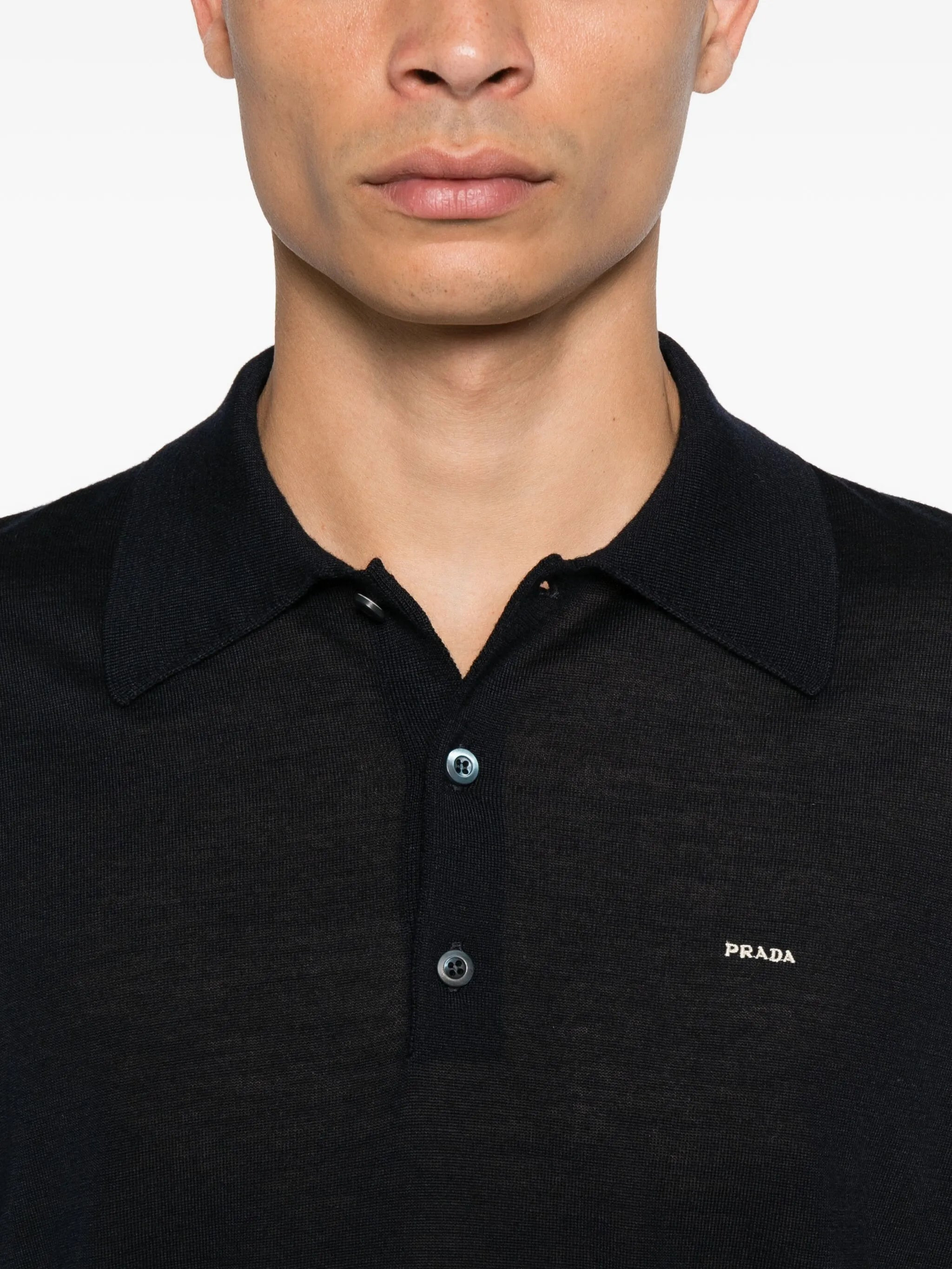 Prada Long-sleeve Wool Polo Shirt - 4