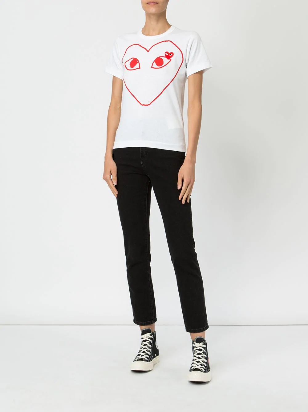 heart print T-shirt - 2