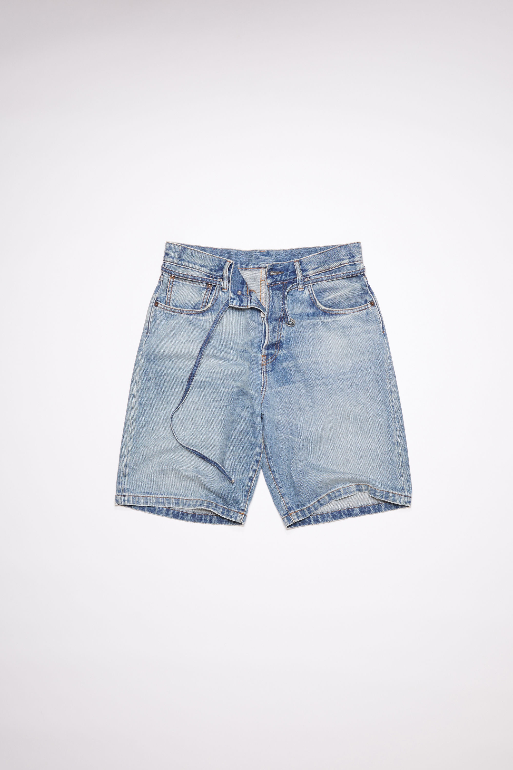 Organic denim shorts - Mid Blue - 1