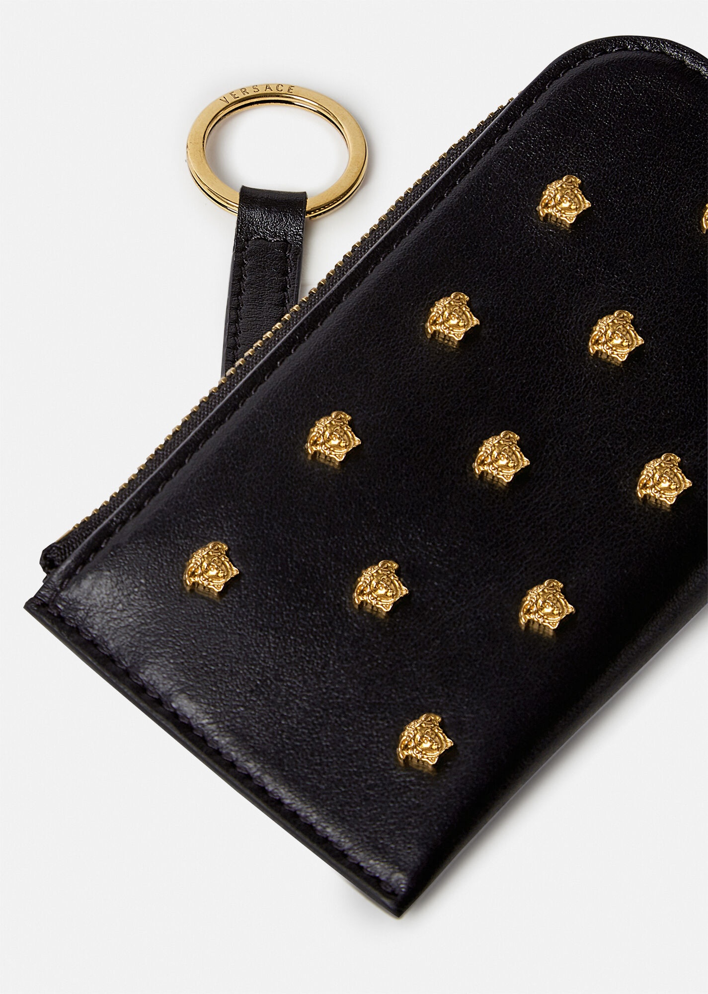 Medusa Stud Leather Card Holder - 2