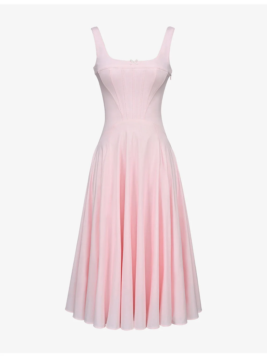 Jaime Square-Neck Stretch-Cotton Midi Dress - 1