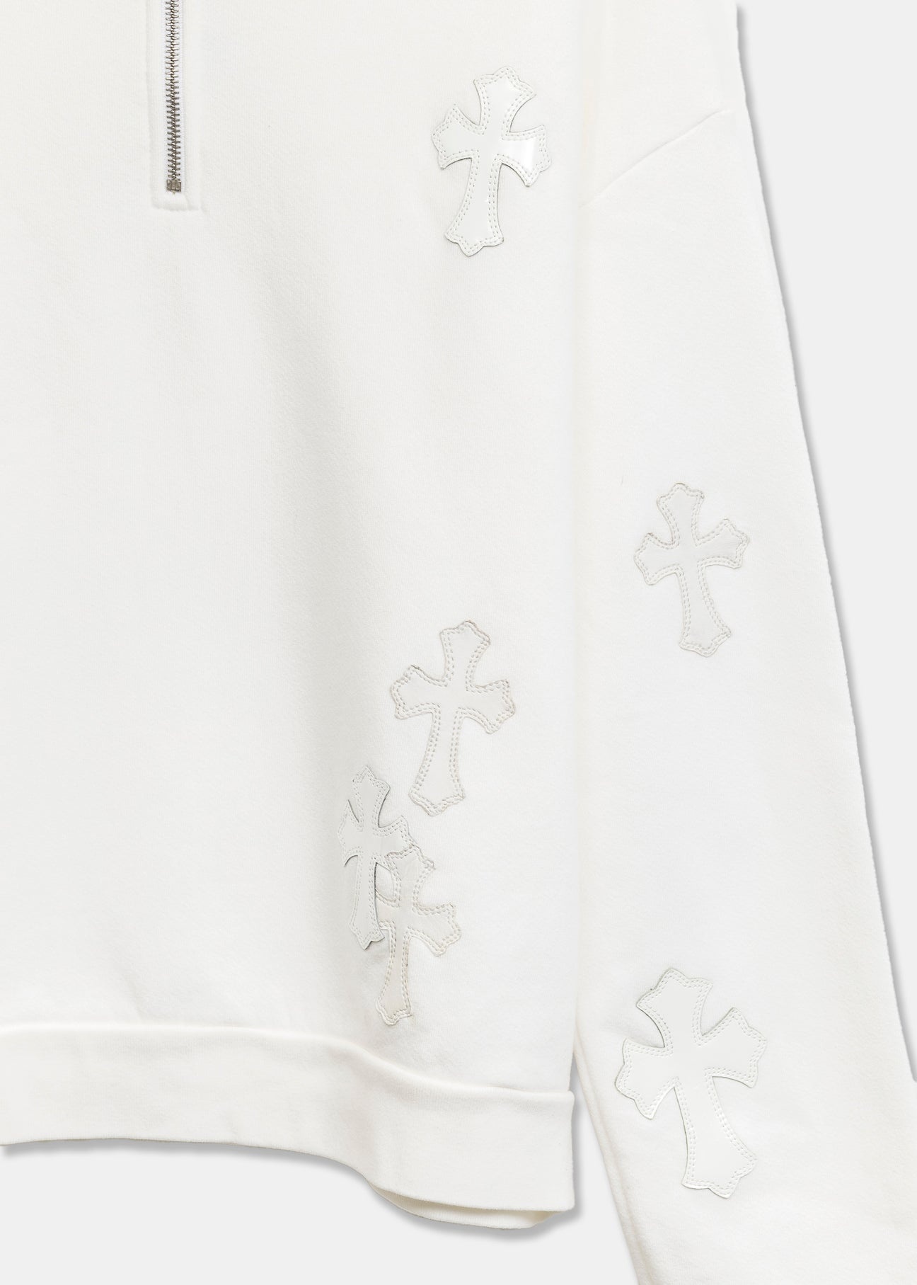 Chrome Women’s White PatchWork Quarter Zip - 4