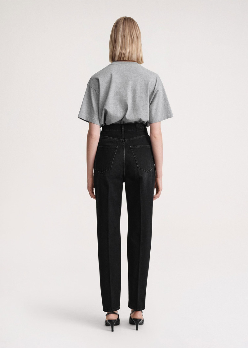 Tapered leg denim faded black 4