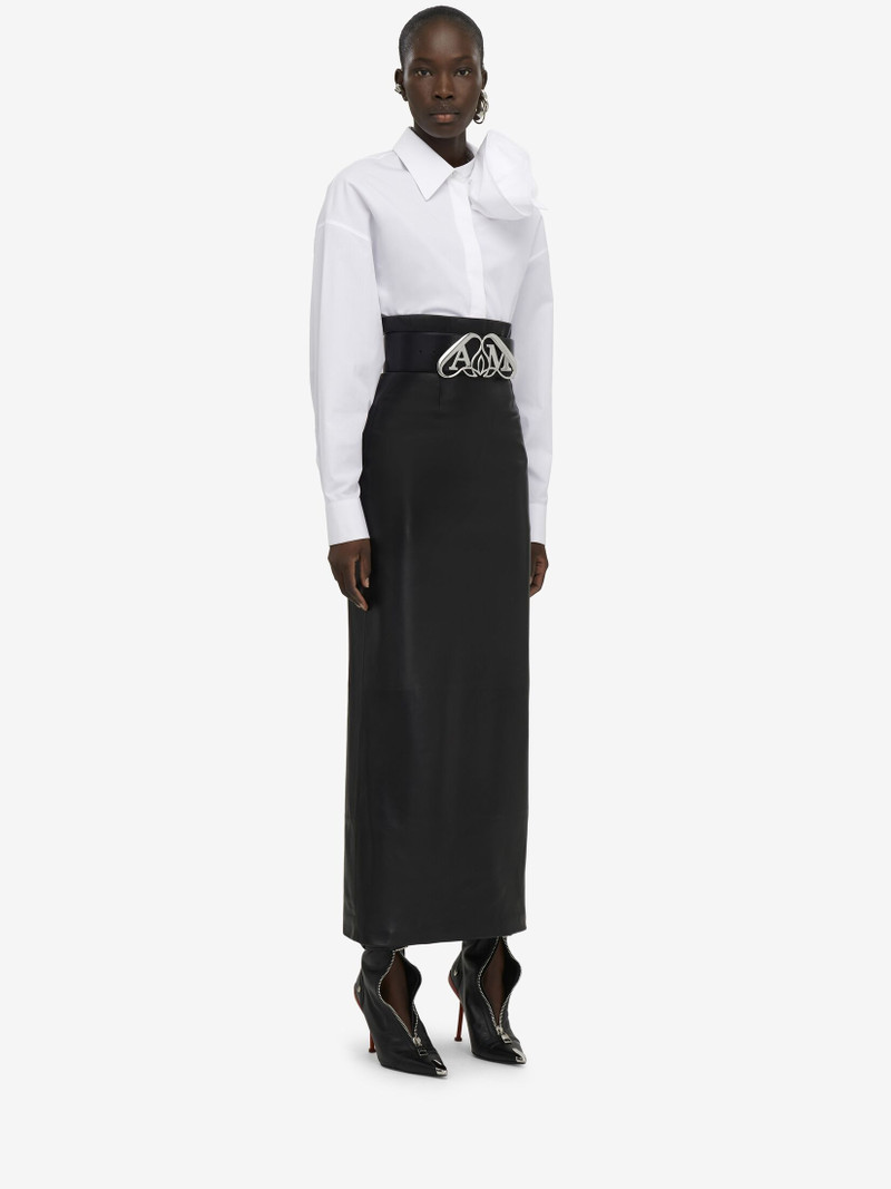 Women's Draped Orchid Shirt in Optical White 3