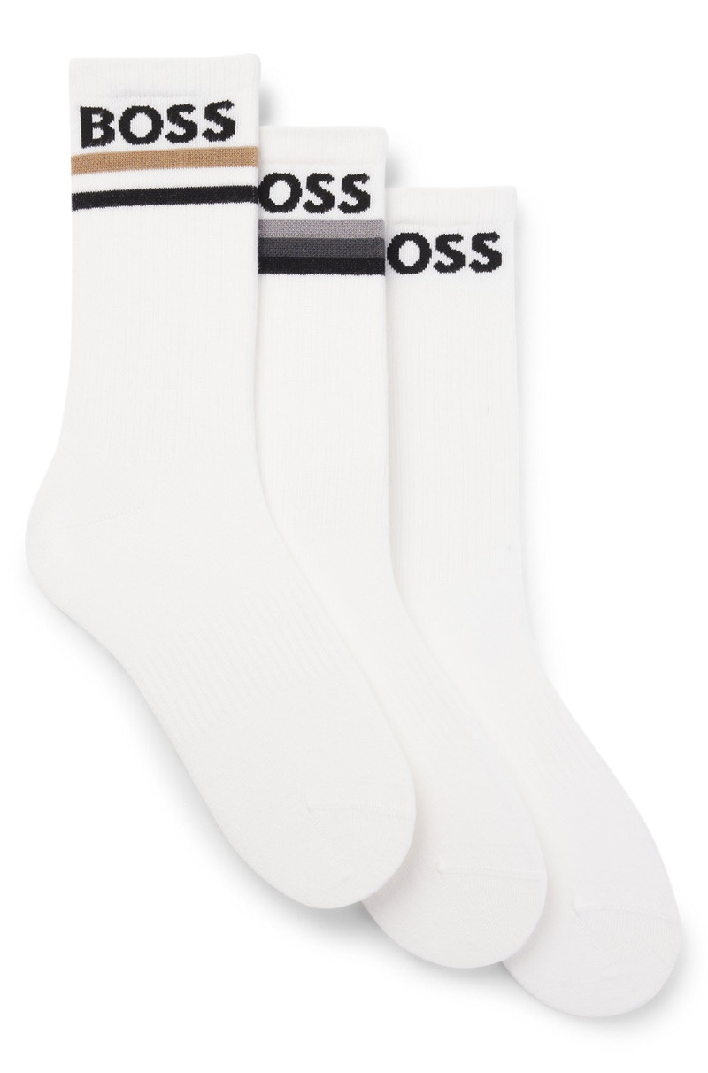 THREE-PACK OF BAMBOO-BLEND ANKLE SOCKS WITH LOGOS 1