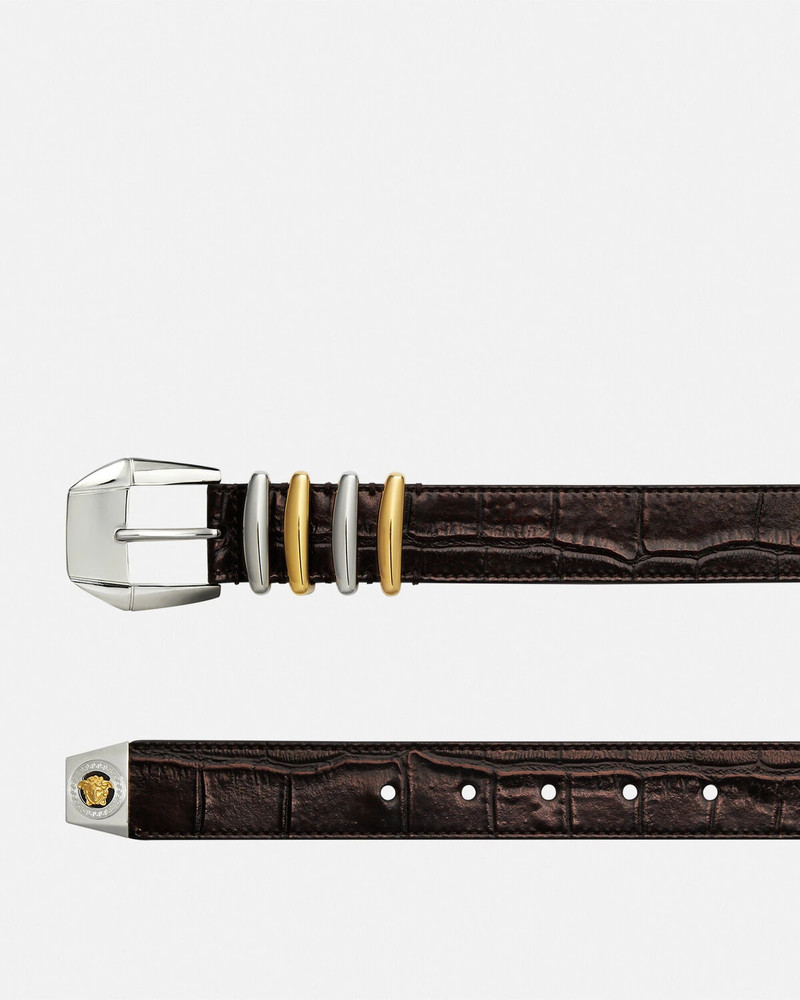 VERSACE Croc-Effect Medusa Heritage Belt 1.2" outlook