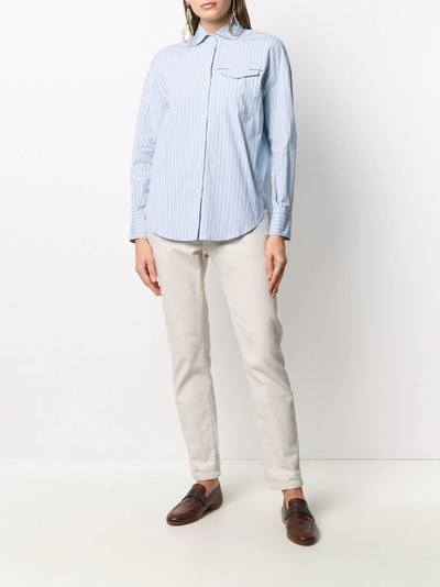 Brunello Cucinelli striped longsleeve shirt outlook