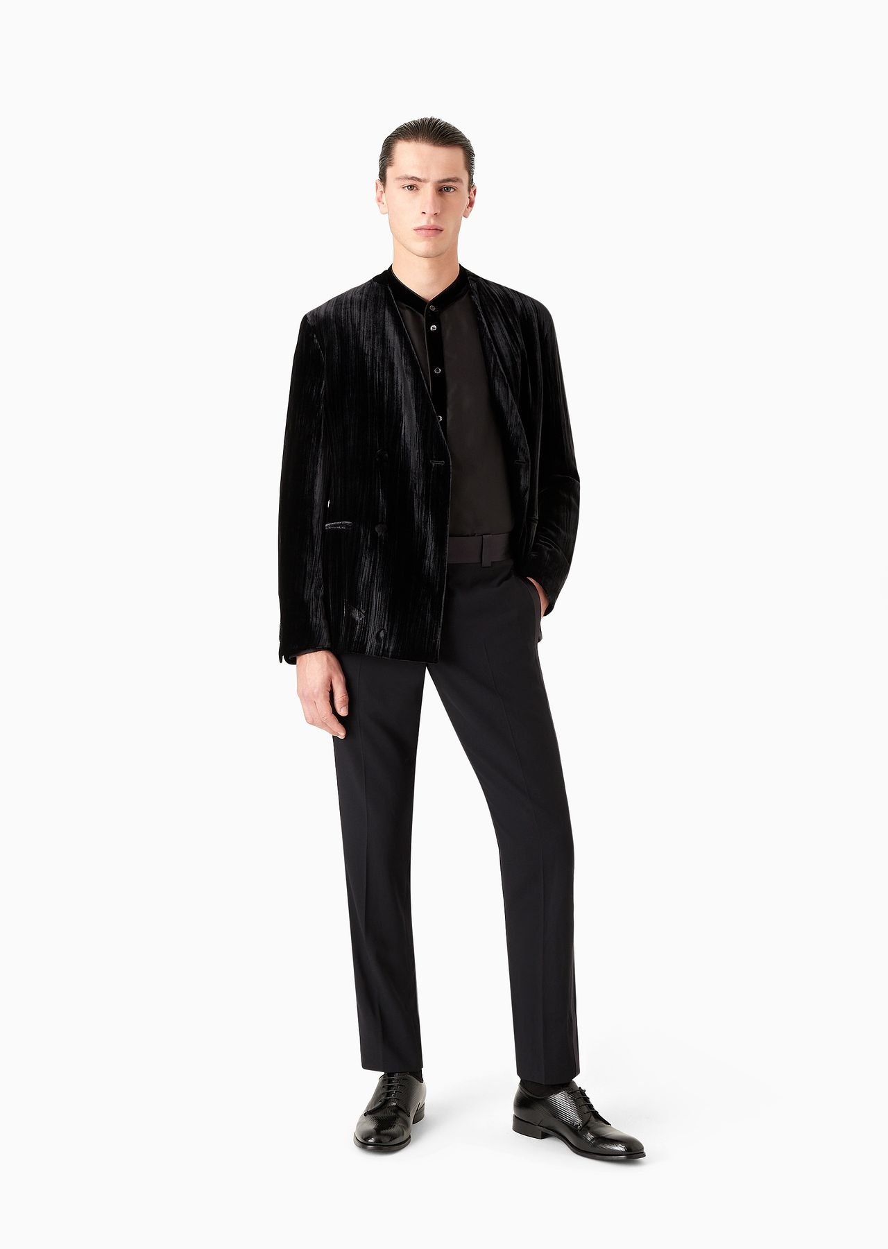 Giorgio’s wool-crêpe and satin trousers - 4