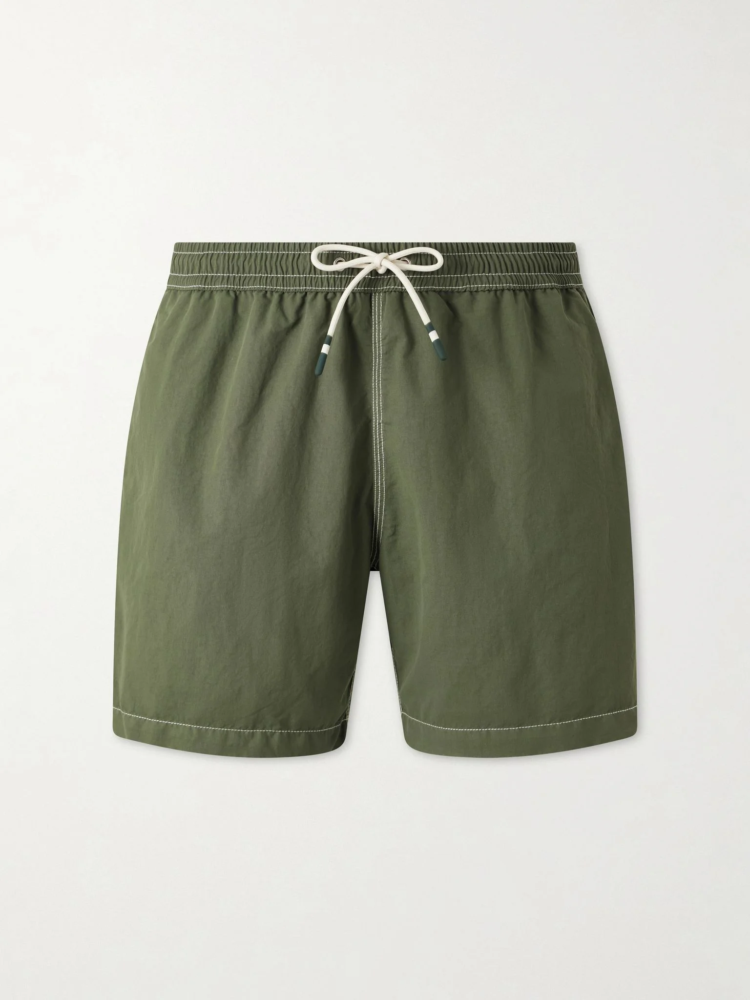 Slim-Fit Mid-Length Swim Shorts Green - 1