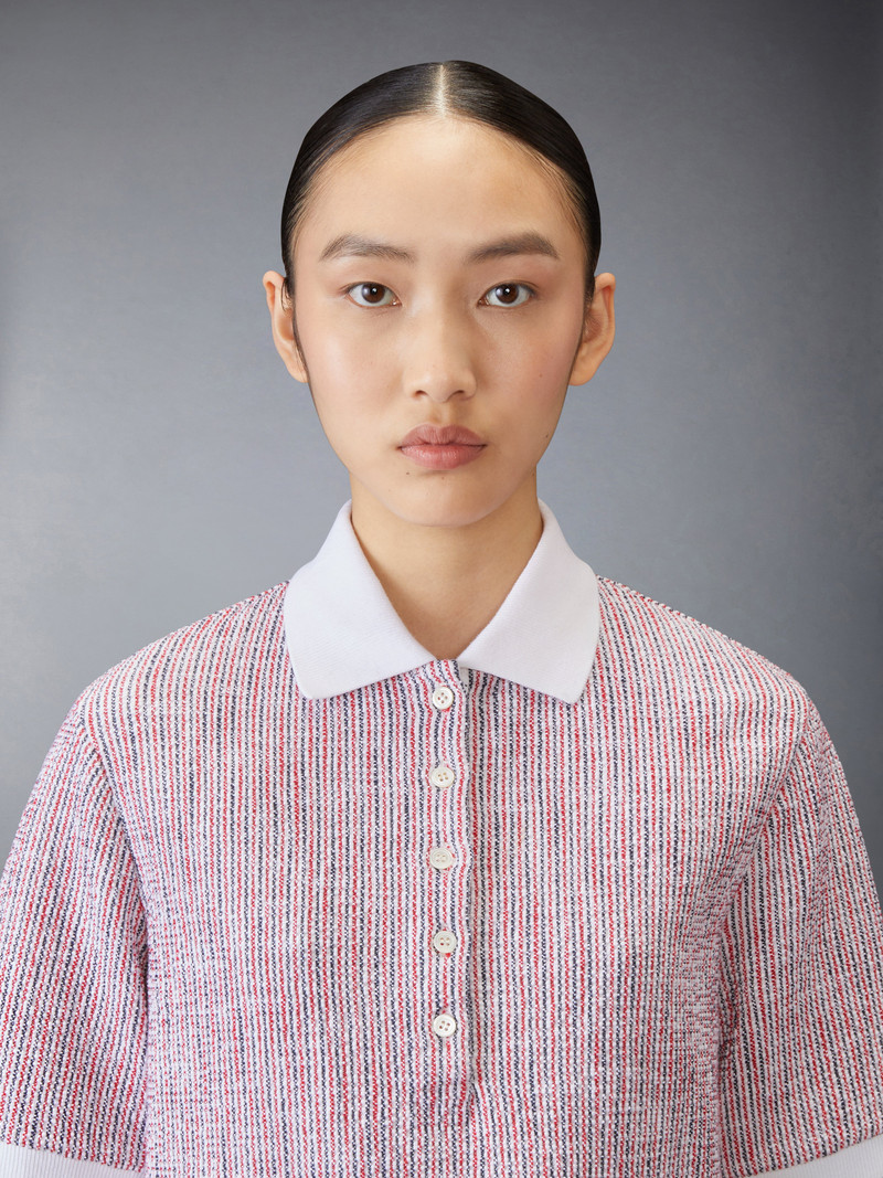 COTTON TWEED POLO DRESS 6