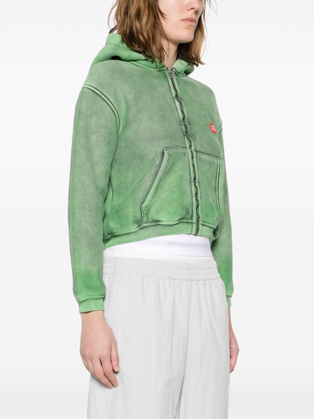 Alexander Wang knot-detail cropped wool cardigan - Green