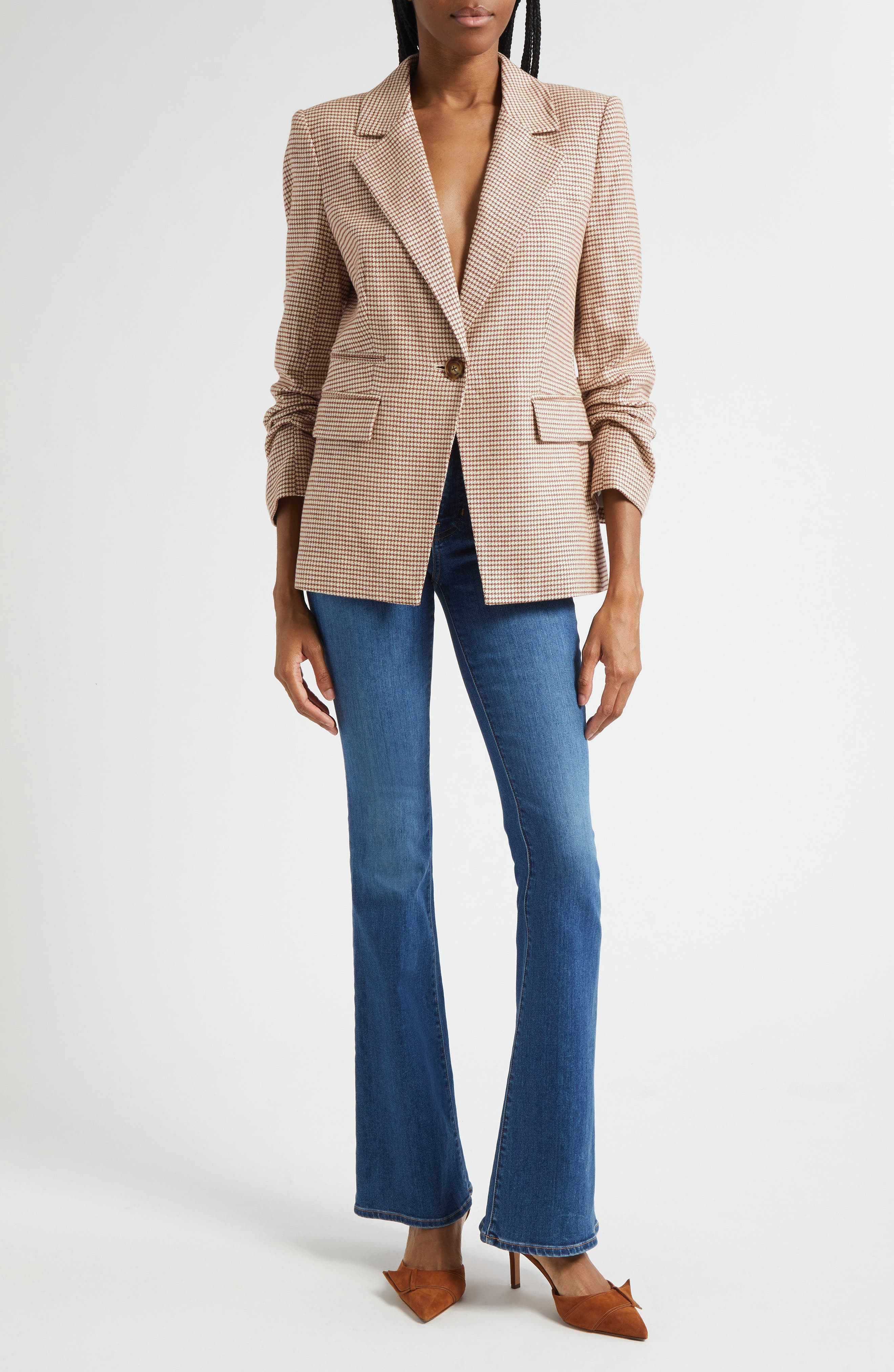 Veronica Beard Battista Houndstooth Check Dickey Jacket in Whisky Multi at Nordstrom - 2