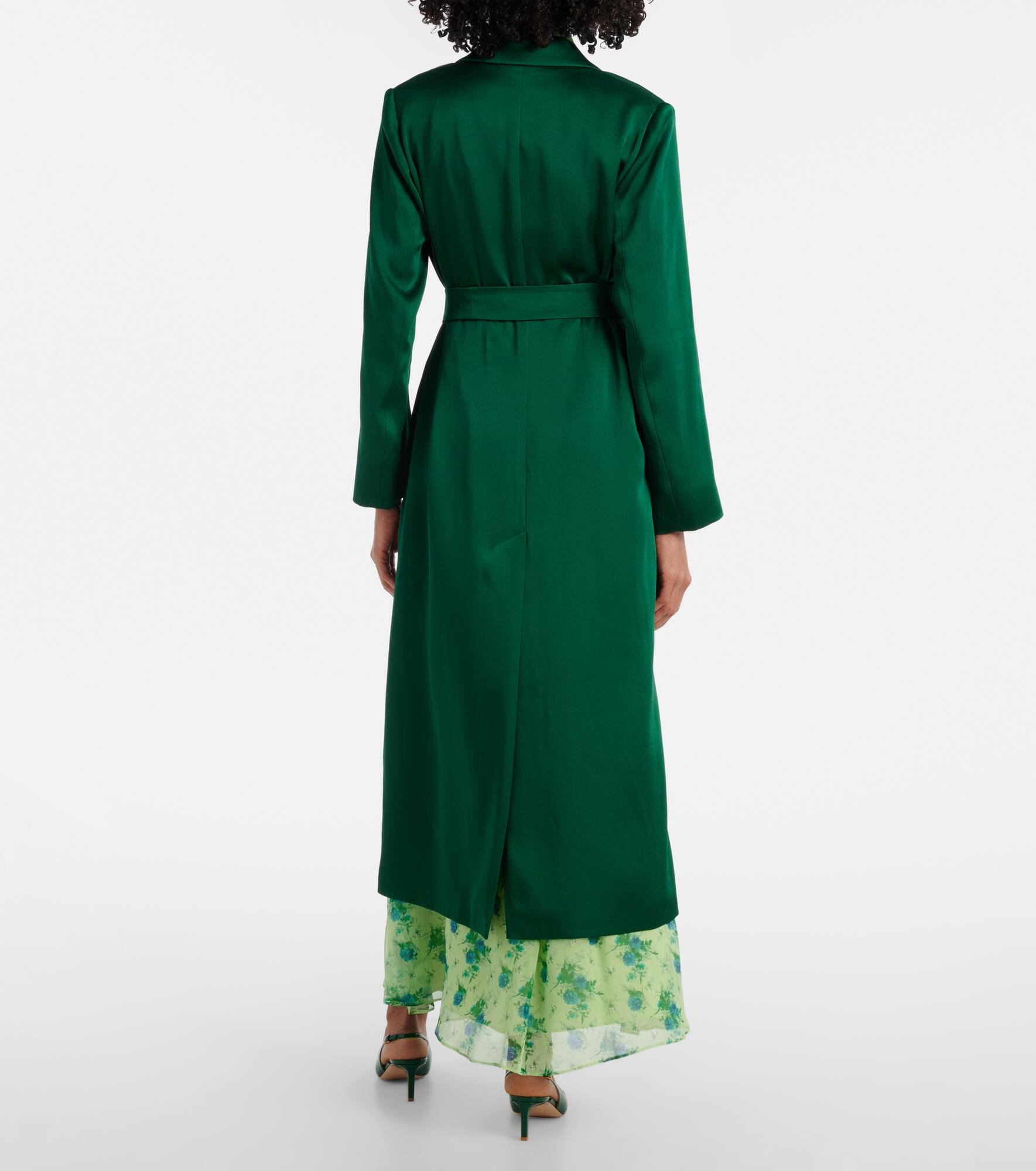 Giselda satin wrap coat - 3