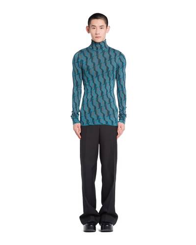 Prada Jacquard superfine wool turtleneck sweater outlook