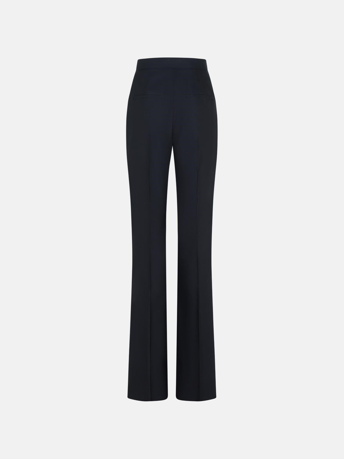 'DELFINO' BLACK VIRGIN WOOL BLEND PANTS - 3