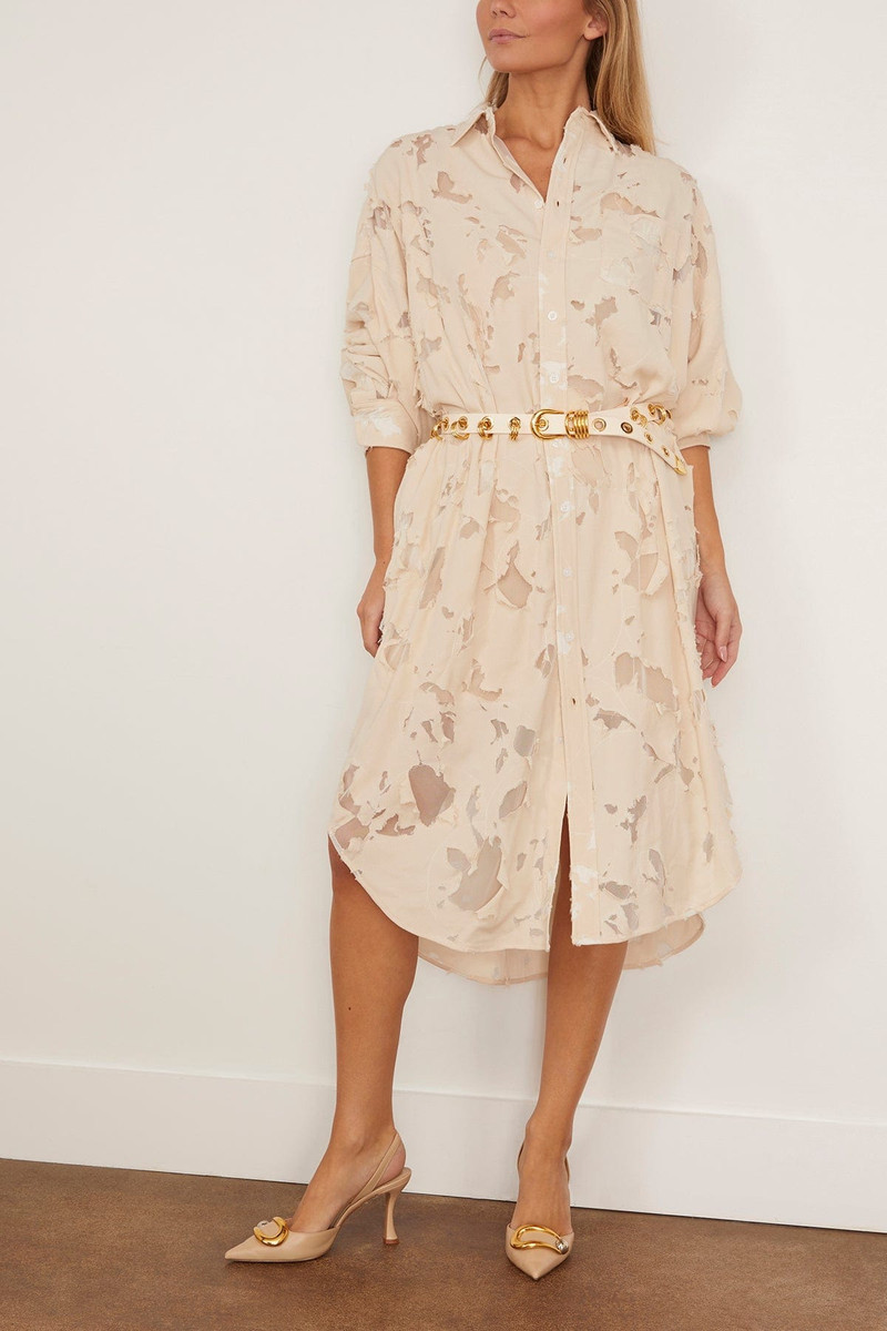 R13 Jumbo Shirtdress in Nude outlook