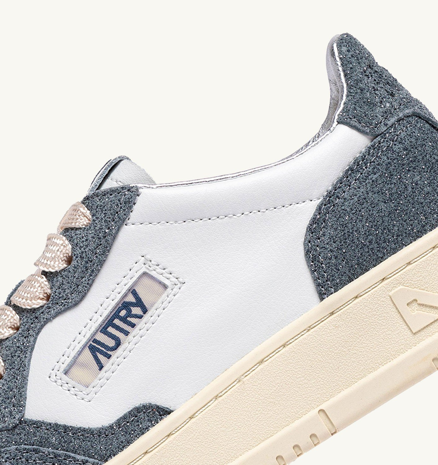 MEDALIST LOW SNEAKERS IN WHITE LEATHER AND ASH GLITTER - 7