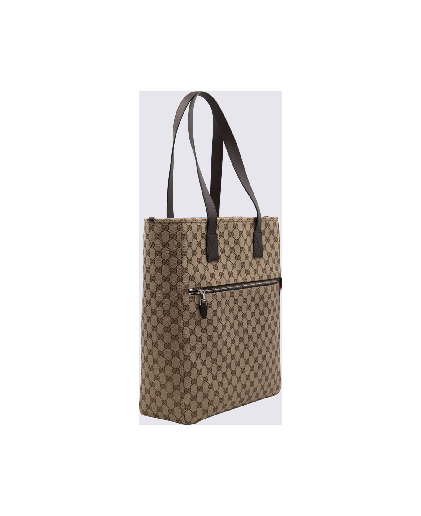 Beige Leather Totes - 2