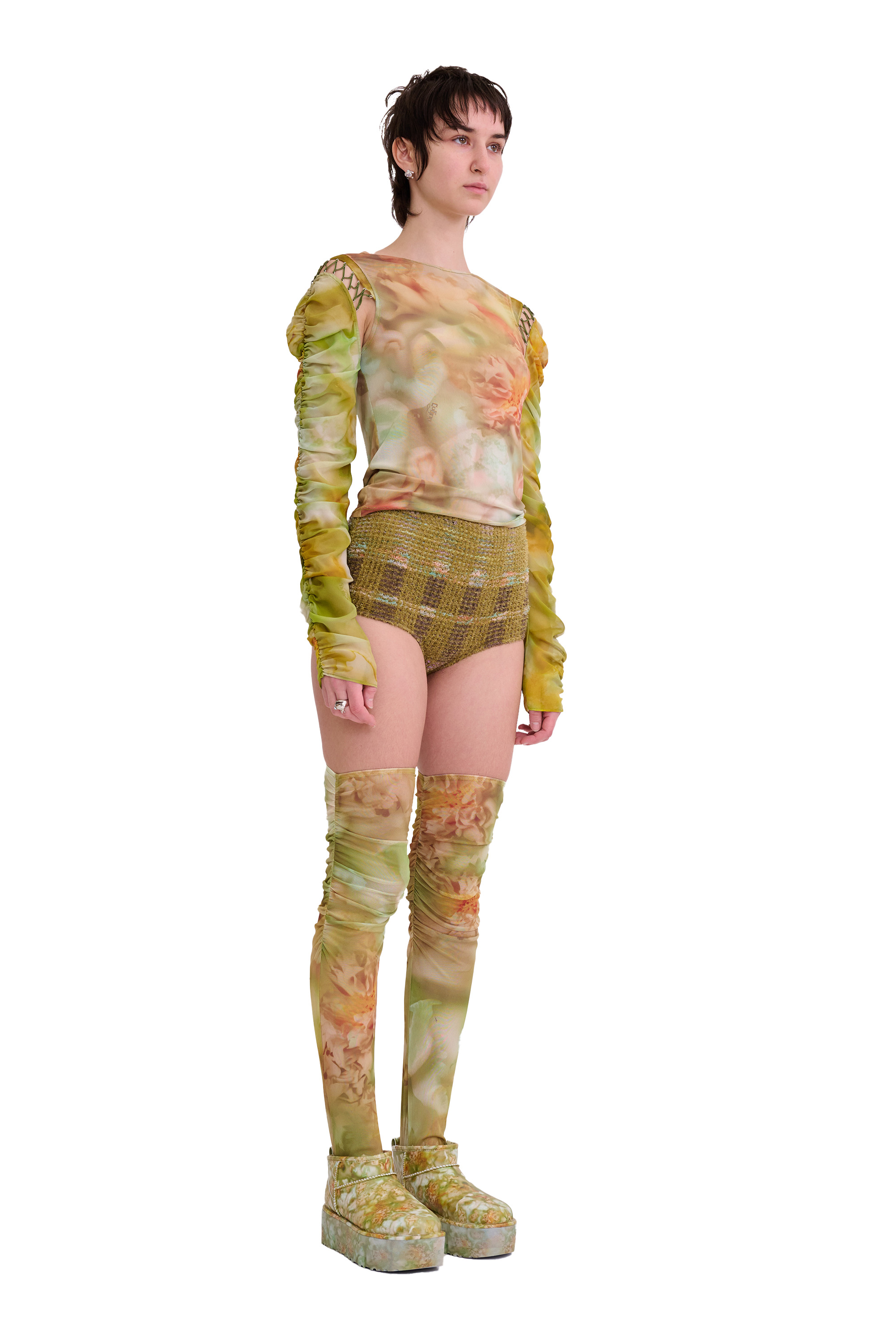 SAGE MOLTEN FLORAL CARDIO DELILAH TOP - 5