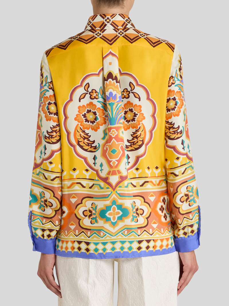 SILK SHIRT WITH PLACED PRINT 4