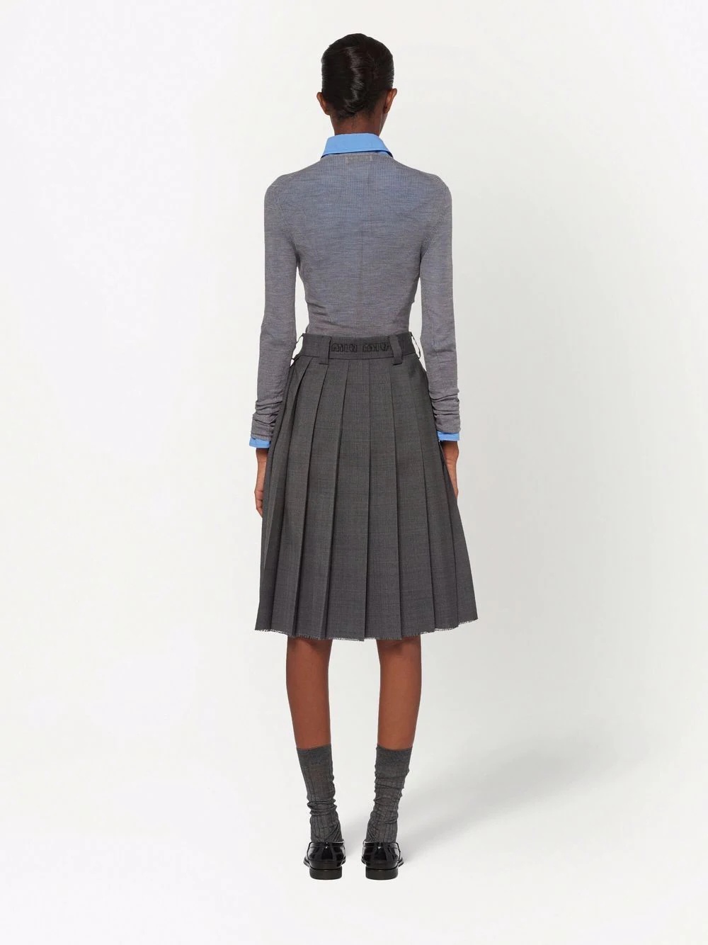 Prince Of Wales-check wool skirt - 4