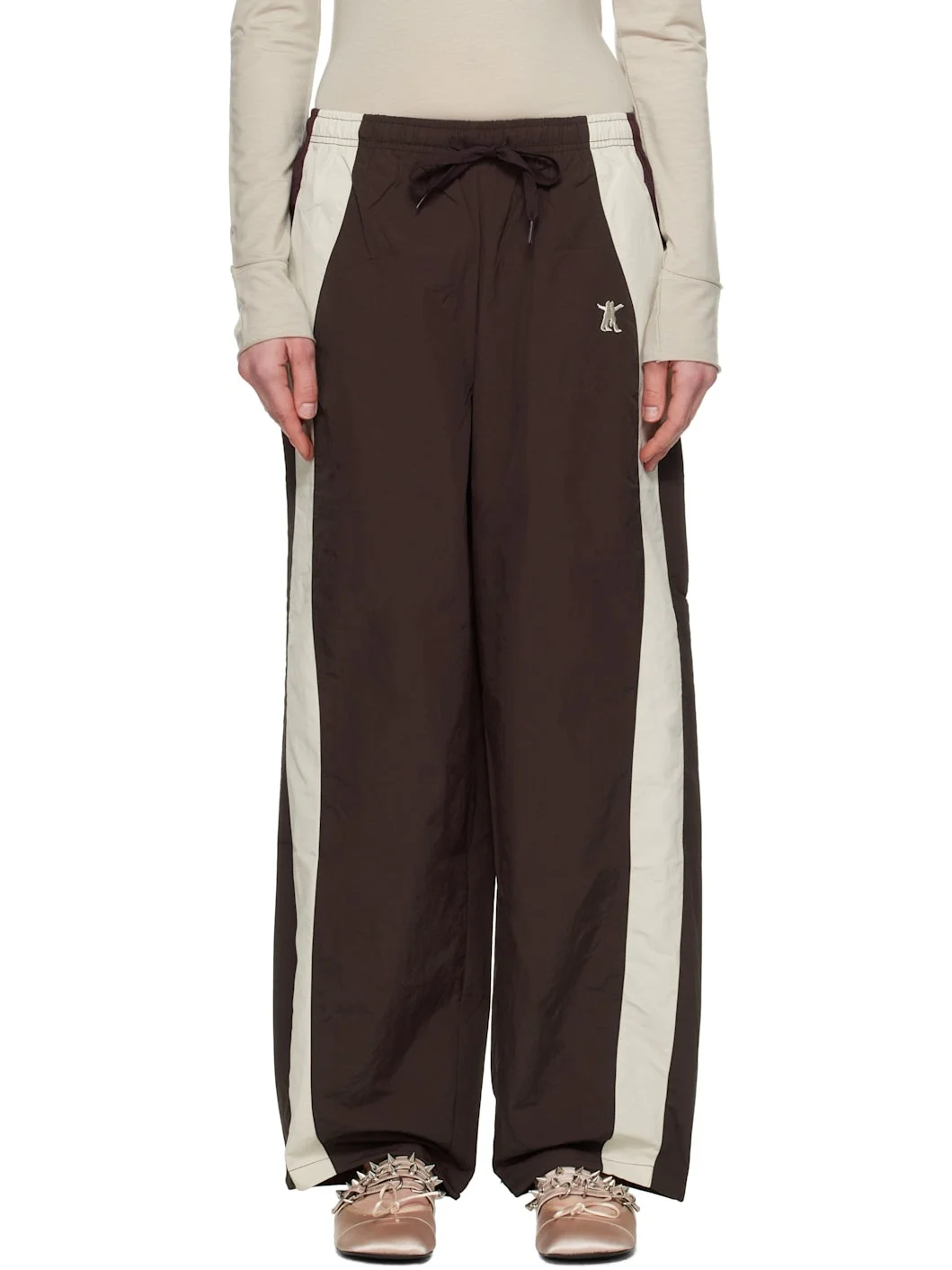 Brown & Beige YY Color Block Lounge Pants - 1