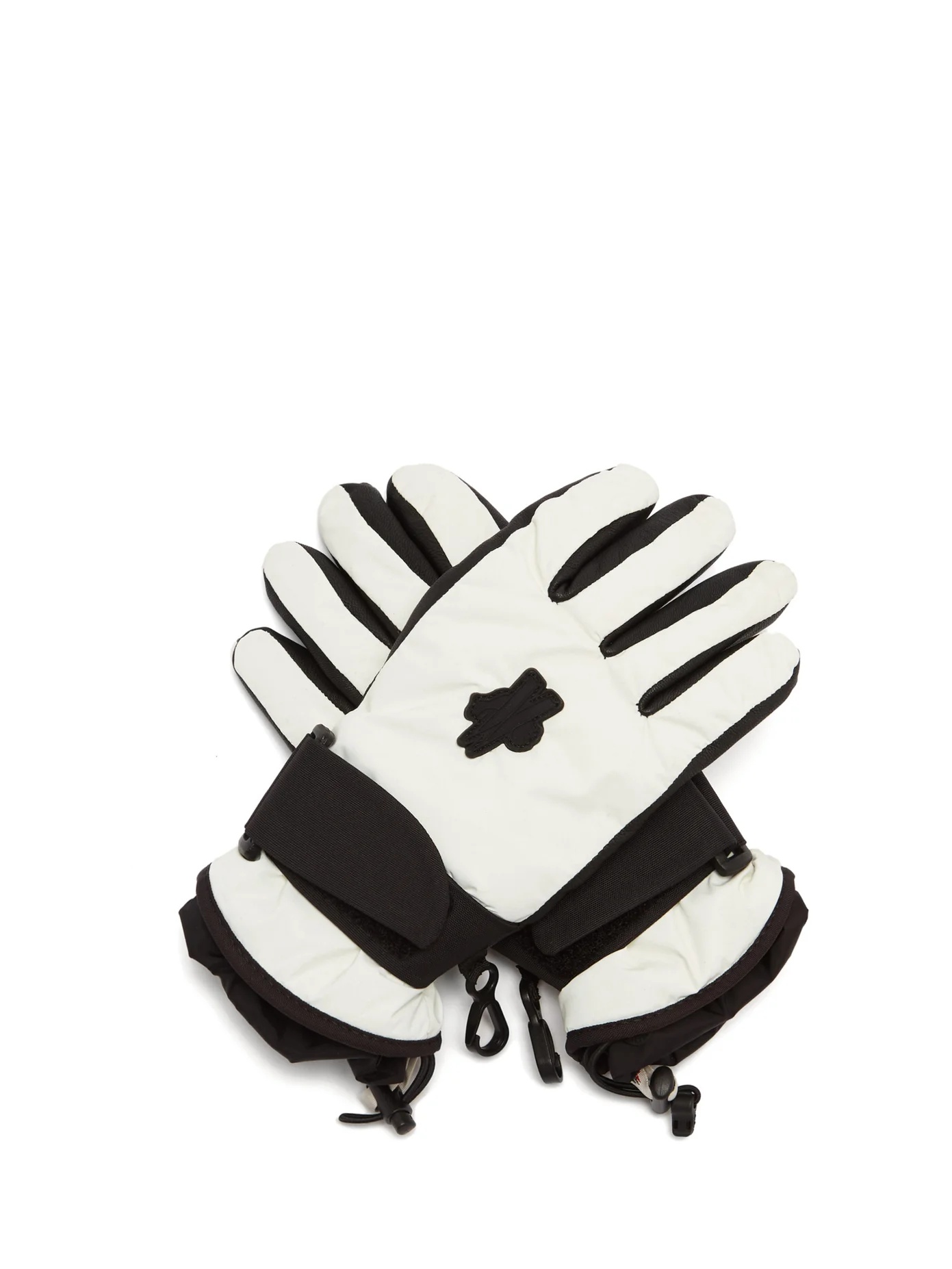 Logo-patch shell and leather gloves - 1