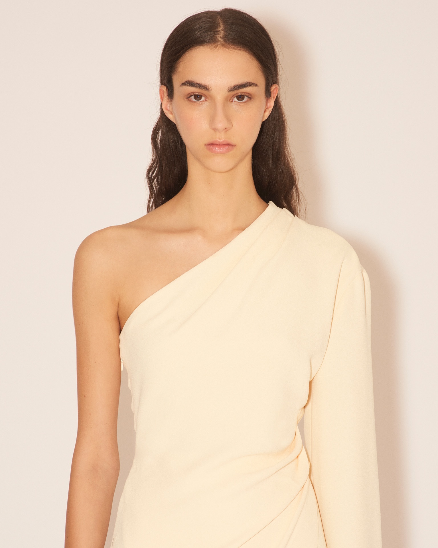 FLORENCE - Assymetric one sleeve wrap dress - Vanilla - 6
