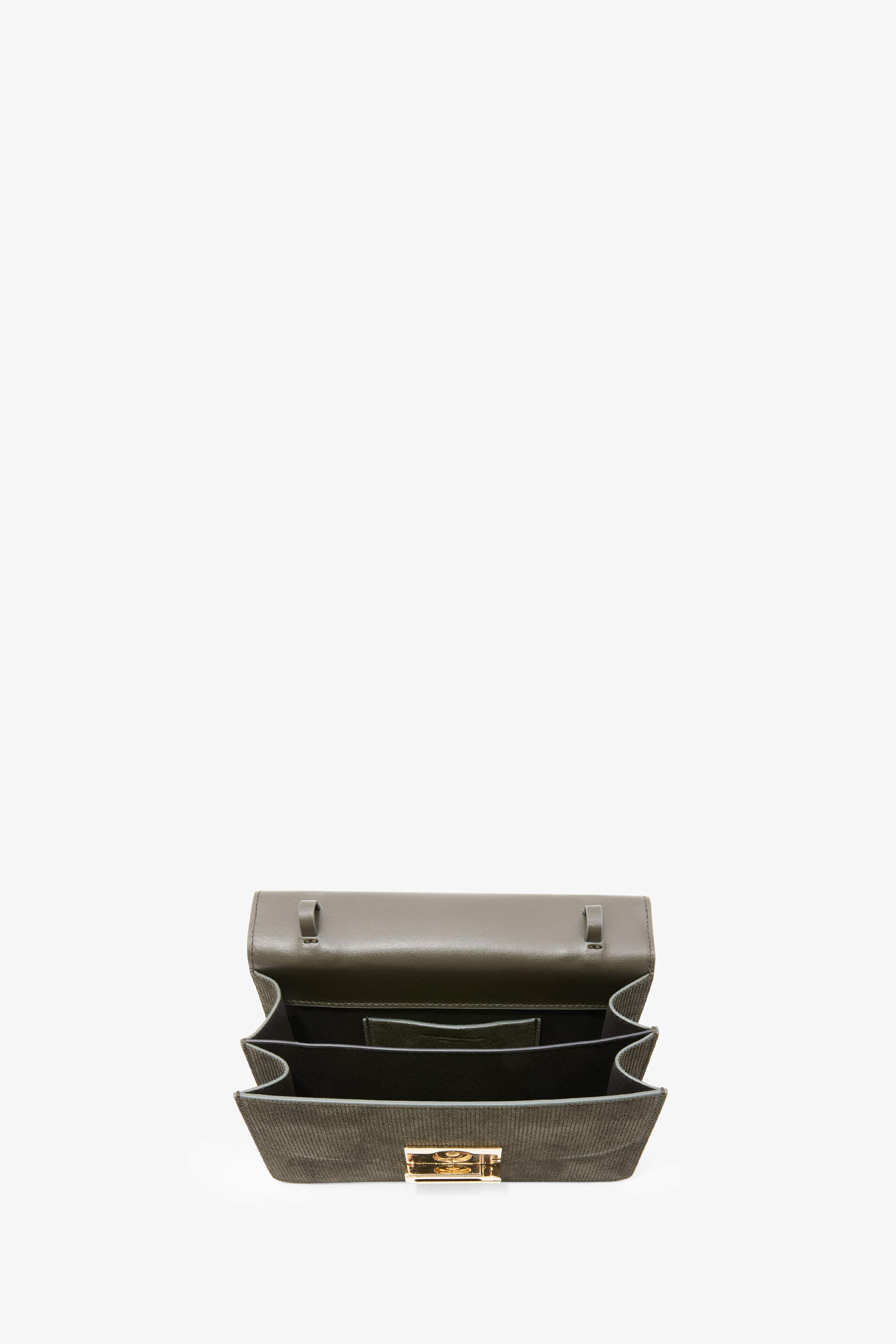 Mini Dorian Bag In Dark Olive Stripe Embossed Suede - 7