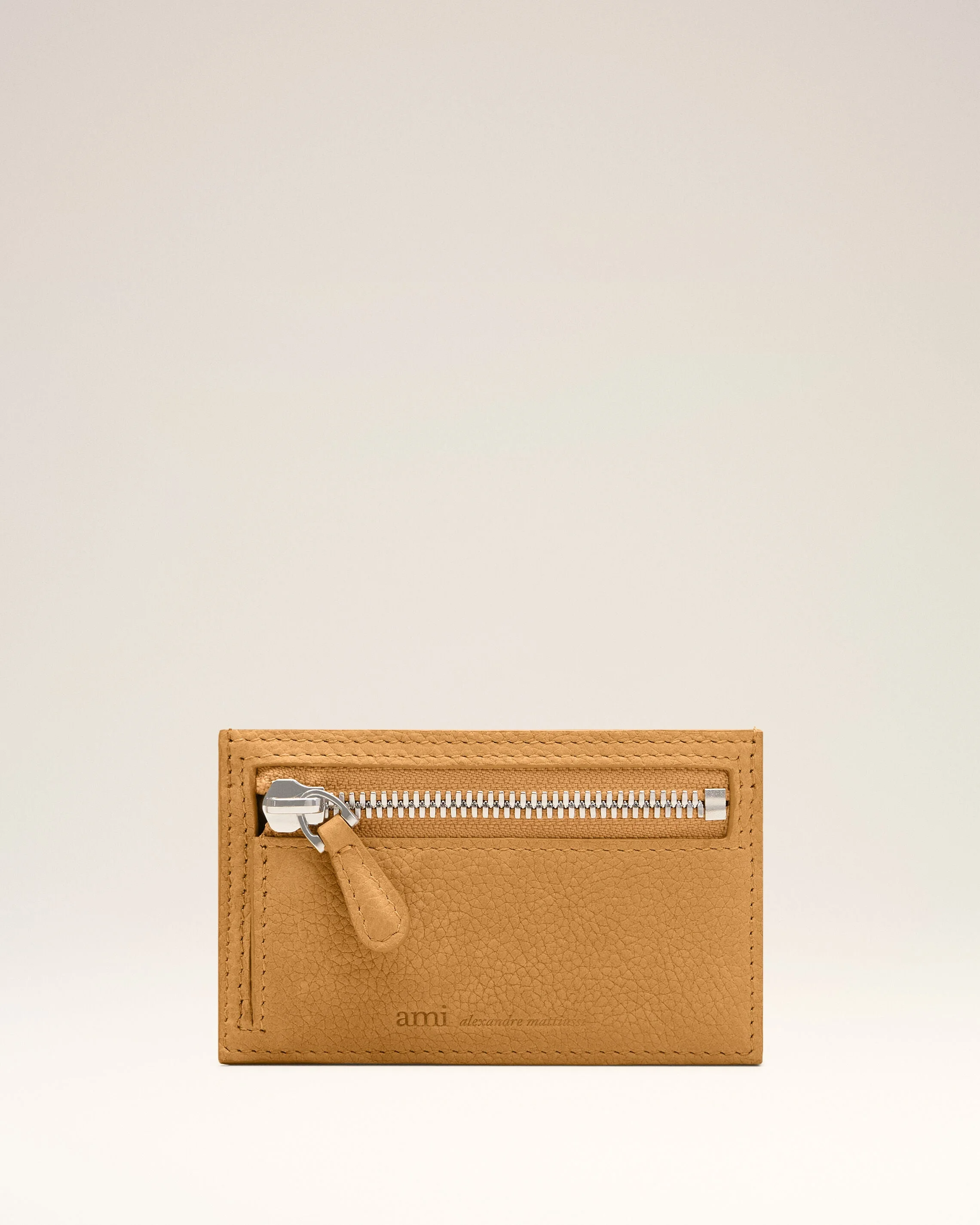 YELLOW COW LEATHER CARROUSEL ZIPPED CARD HOLDER - 1