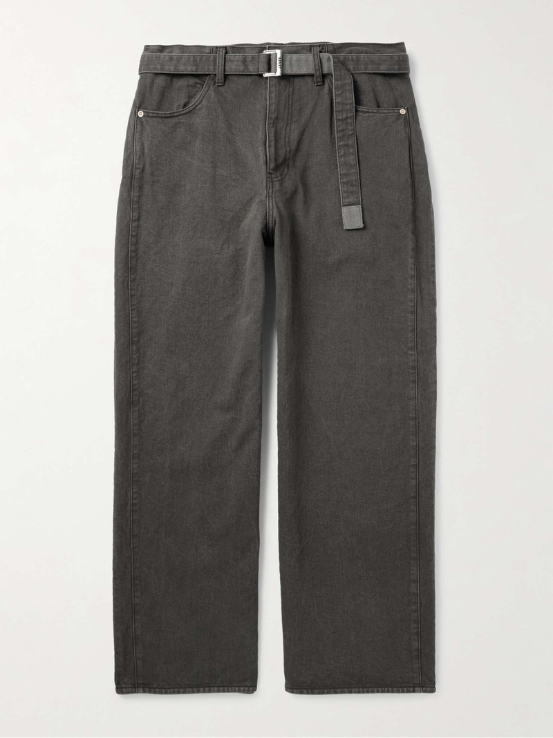 Wide-Leg Belted Jeans - 1