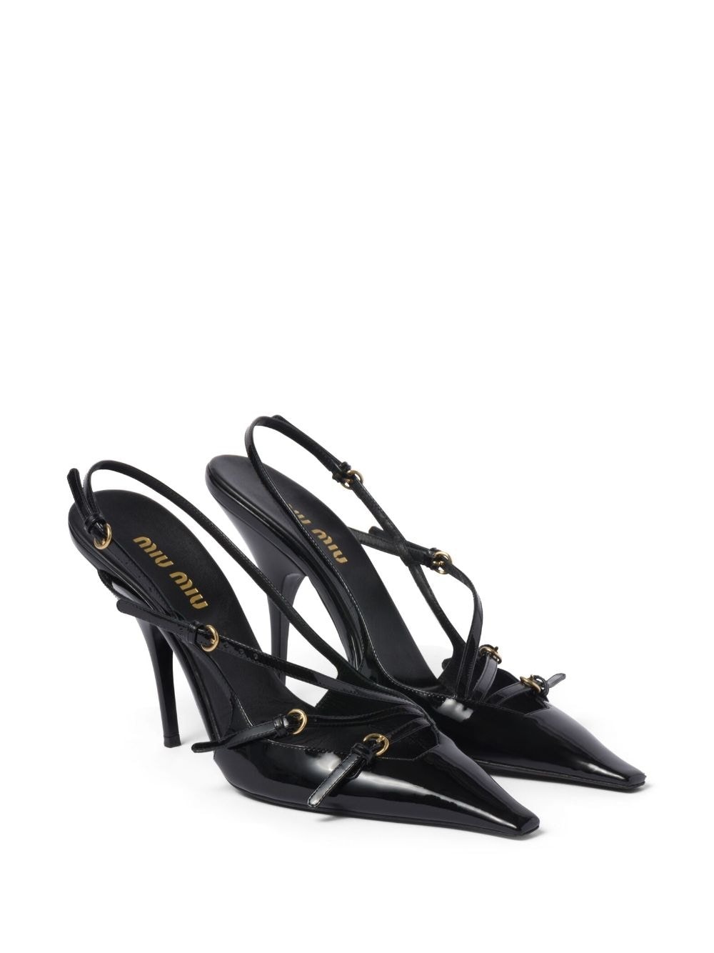 buckle-embellished 105mm slingback pumps - 2