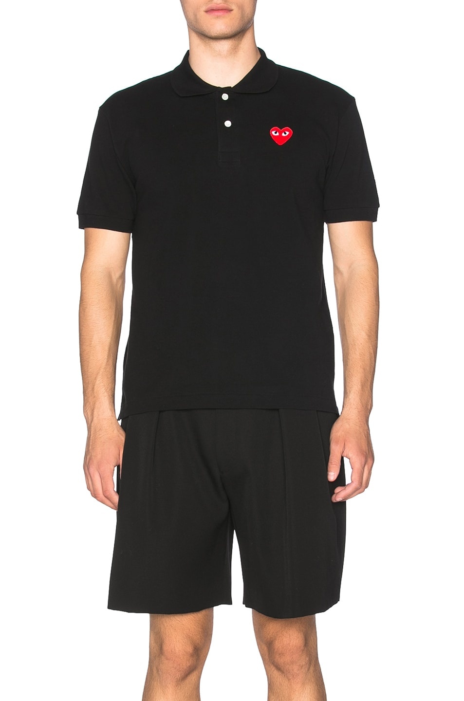 Cotton Polo with Red Emblem - 1