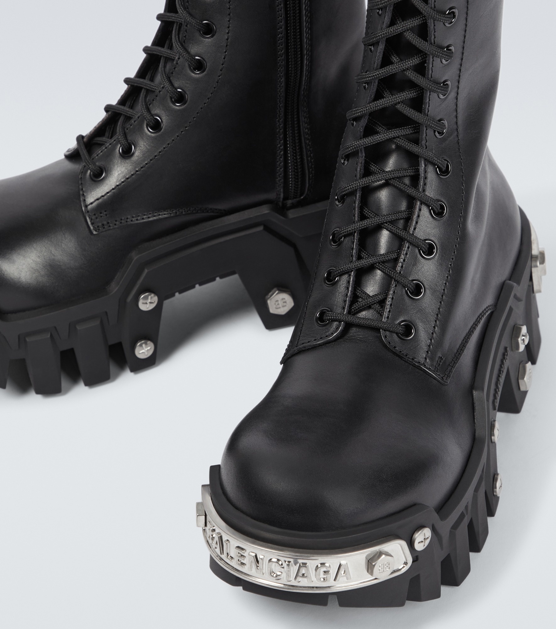 Bulldozer leather lace-up boots - 3