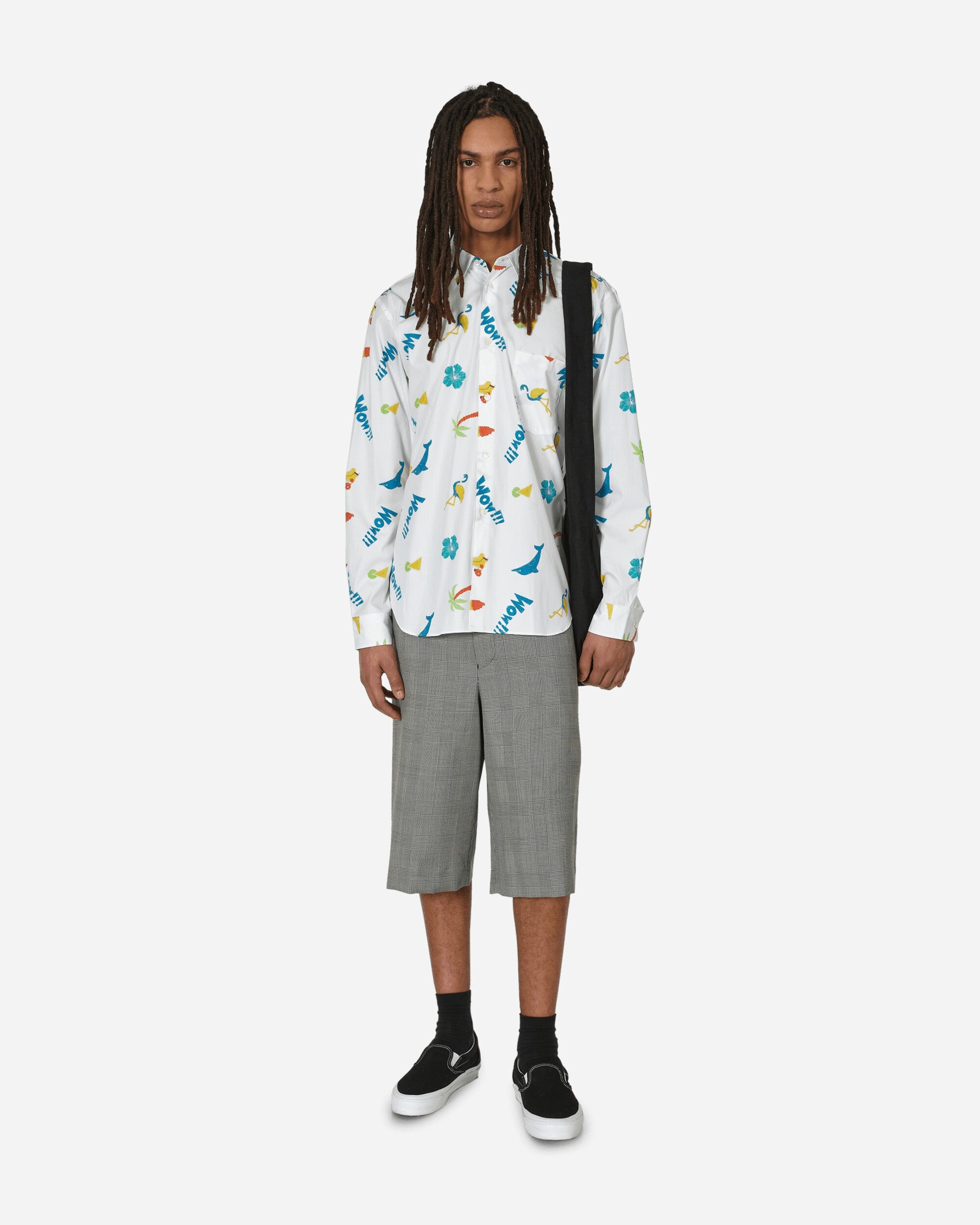 Printed Longsleeve Shirt White - 4
