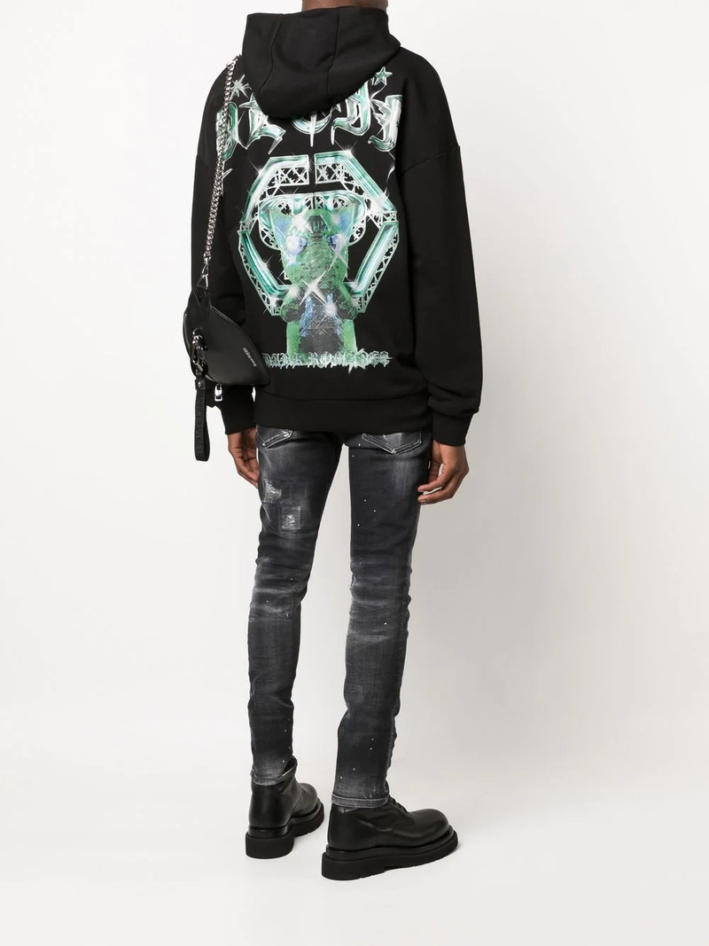 PHILIPP PLEIN Godzilla Monsters-print hoodie outlook