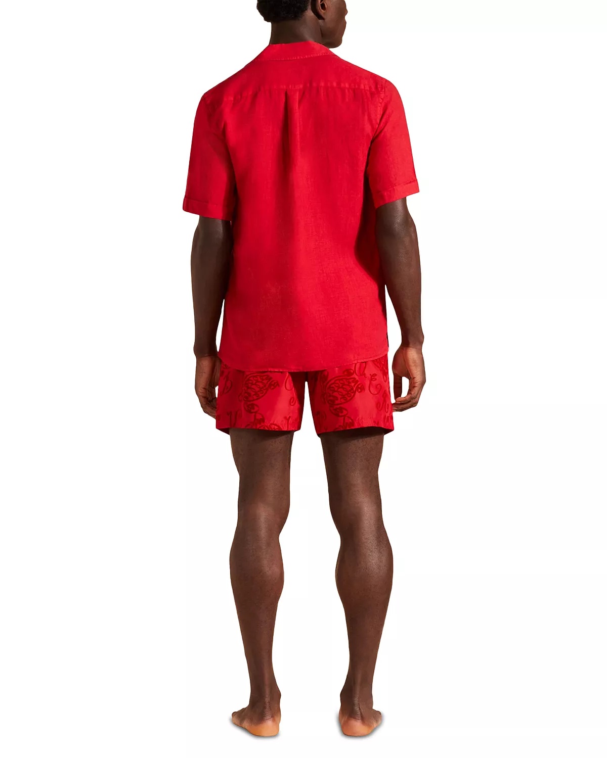 Short Sleeved Solid Linen Shirt - 4