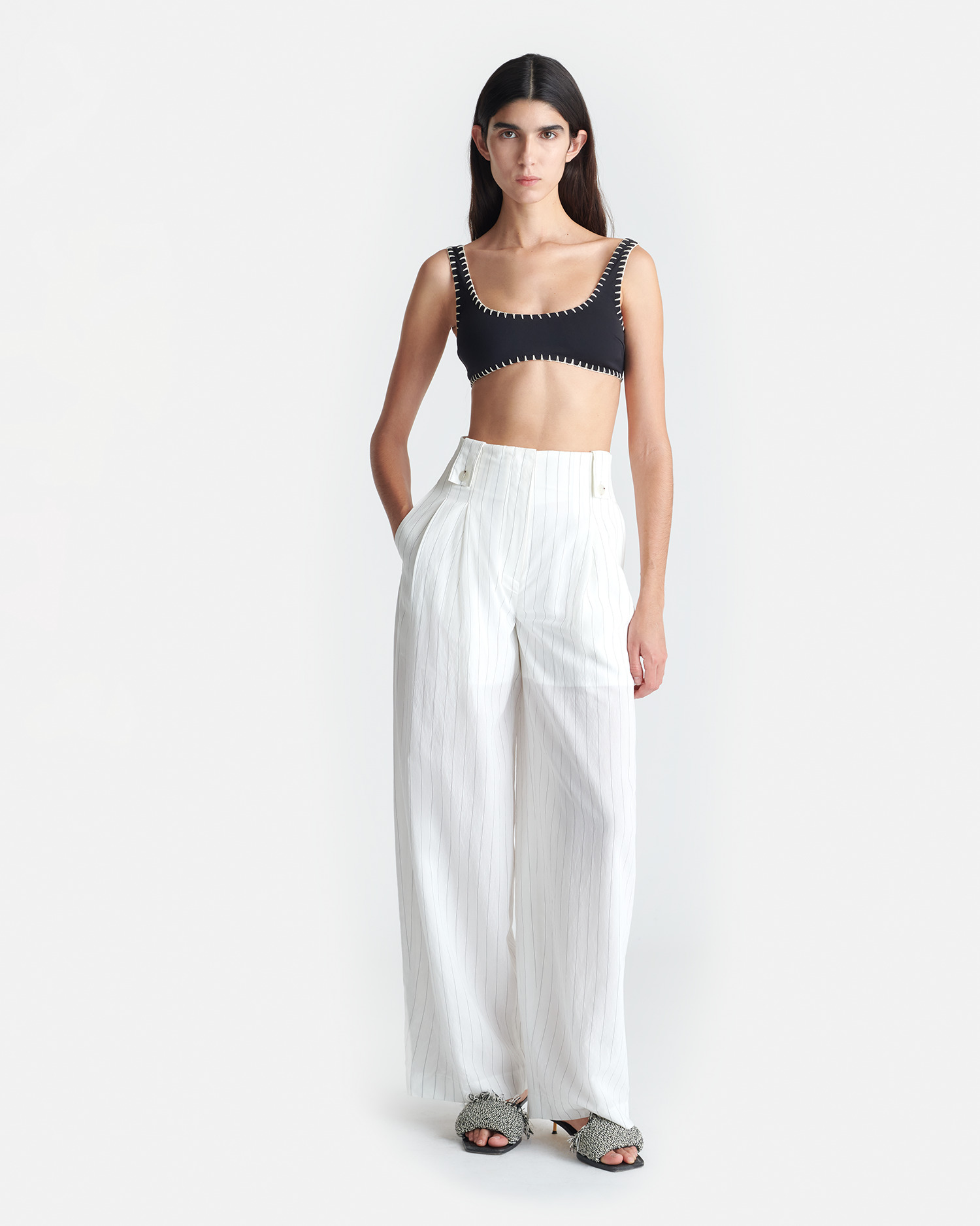 Pleated Wide-Leg Pants - 4